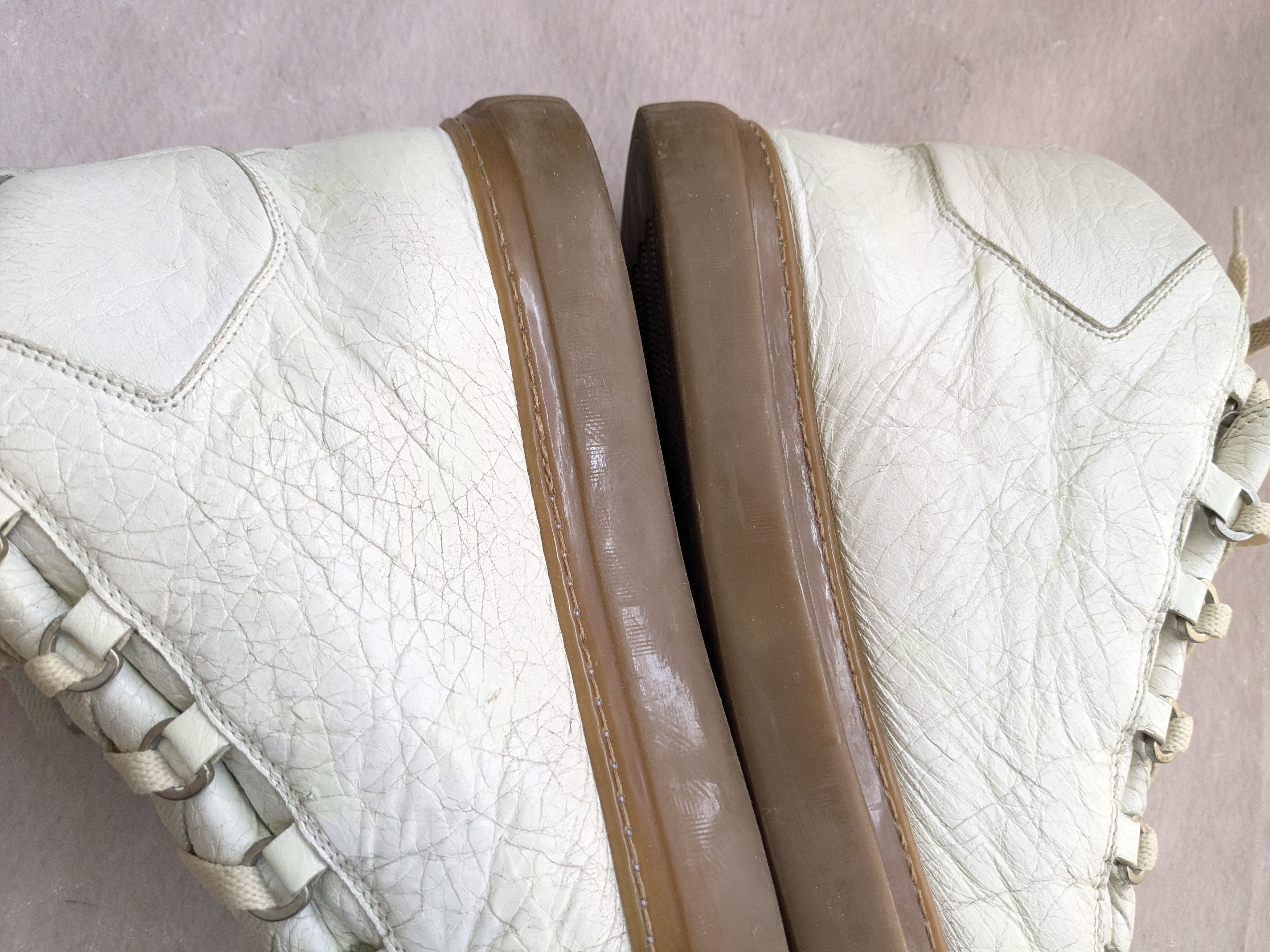 Balenciaga Balenciaga Arena White Brown Leather High Tops 13 Size US 13 / EU 46 - 13 Thumbnail