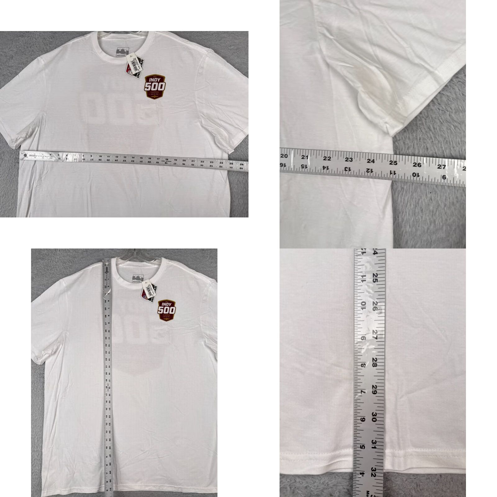 Vintage Indycar Shirt Adult 3XL White 2024 Indy 500 Gainbridge 108th 100% Cotton Logo Jersey Crew Neck Short Sleeve Men T-Shirt Legends Global Merchandise Size US XXL / EU 58 / 5 - 8 Thumbnail