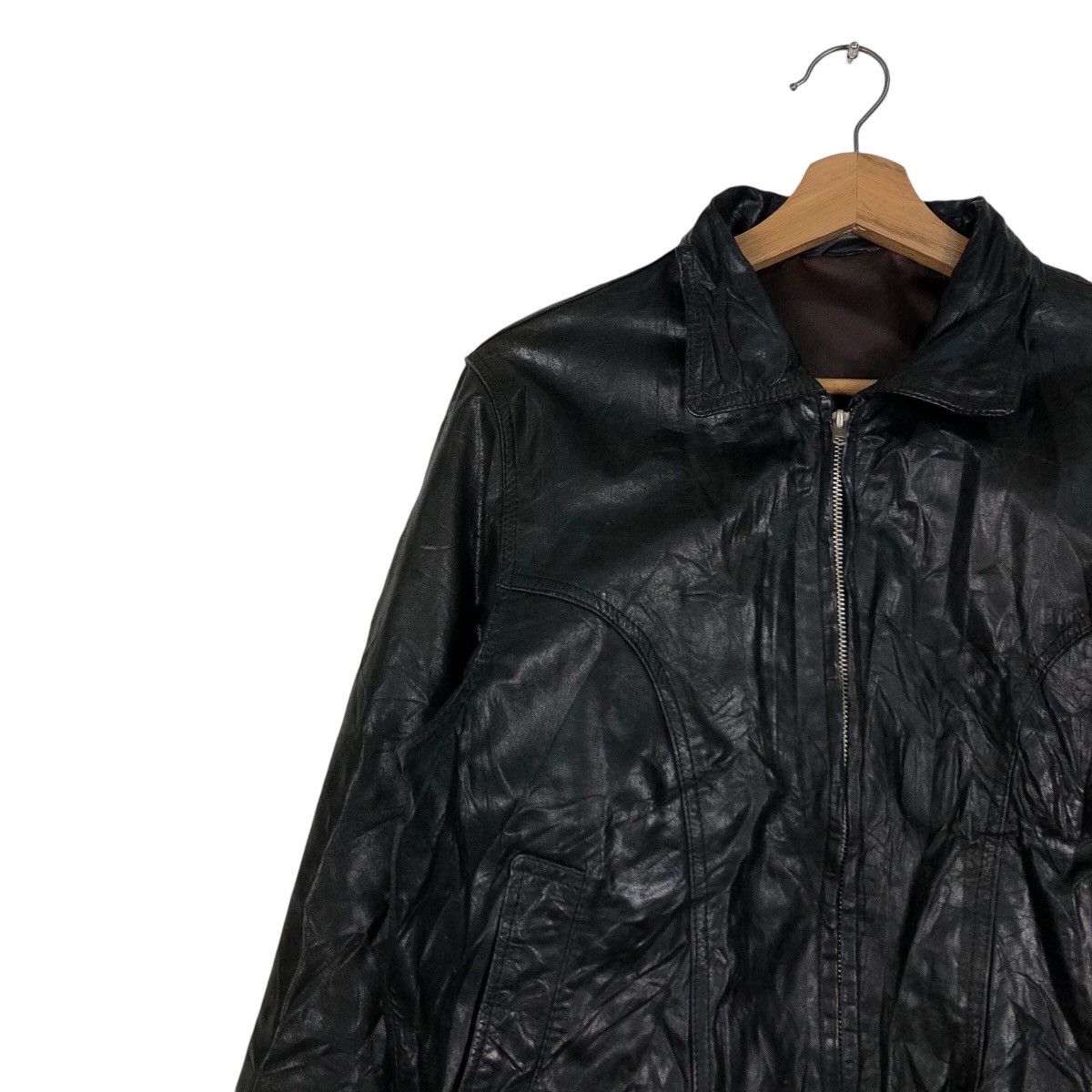 Japanese Brand 📌Vintage Biker Genuine Leather Jacket Skendel Issey Miyake Size US M / EU 48-50 / 2 - 8 Thumbnail