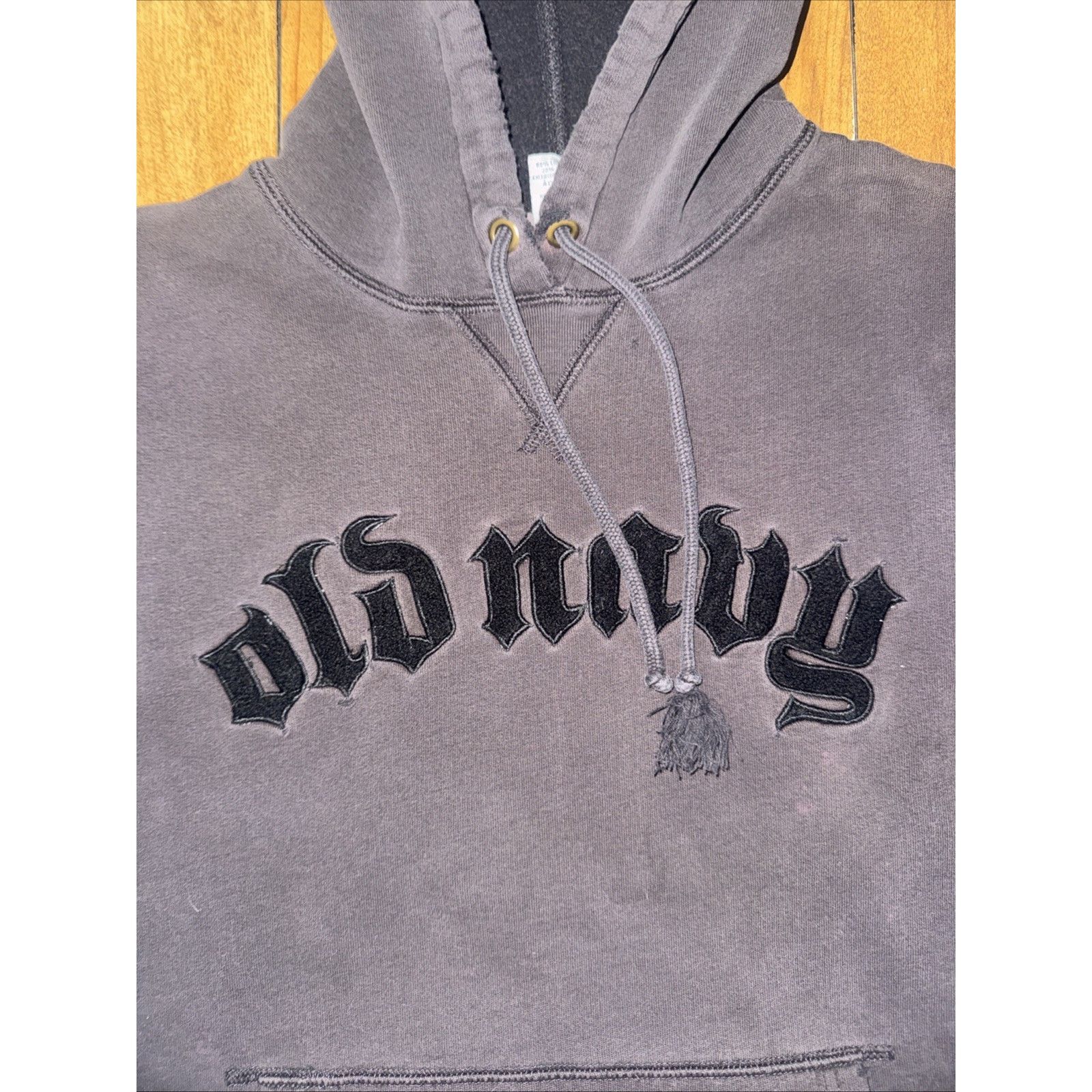 Old Navy × Vintage Old Navy Pullover Hoodie Black XL 25x25 90s Y2K USA Skater Size US XL / EU 56 / 4 - 2 Thumbnail
