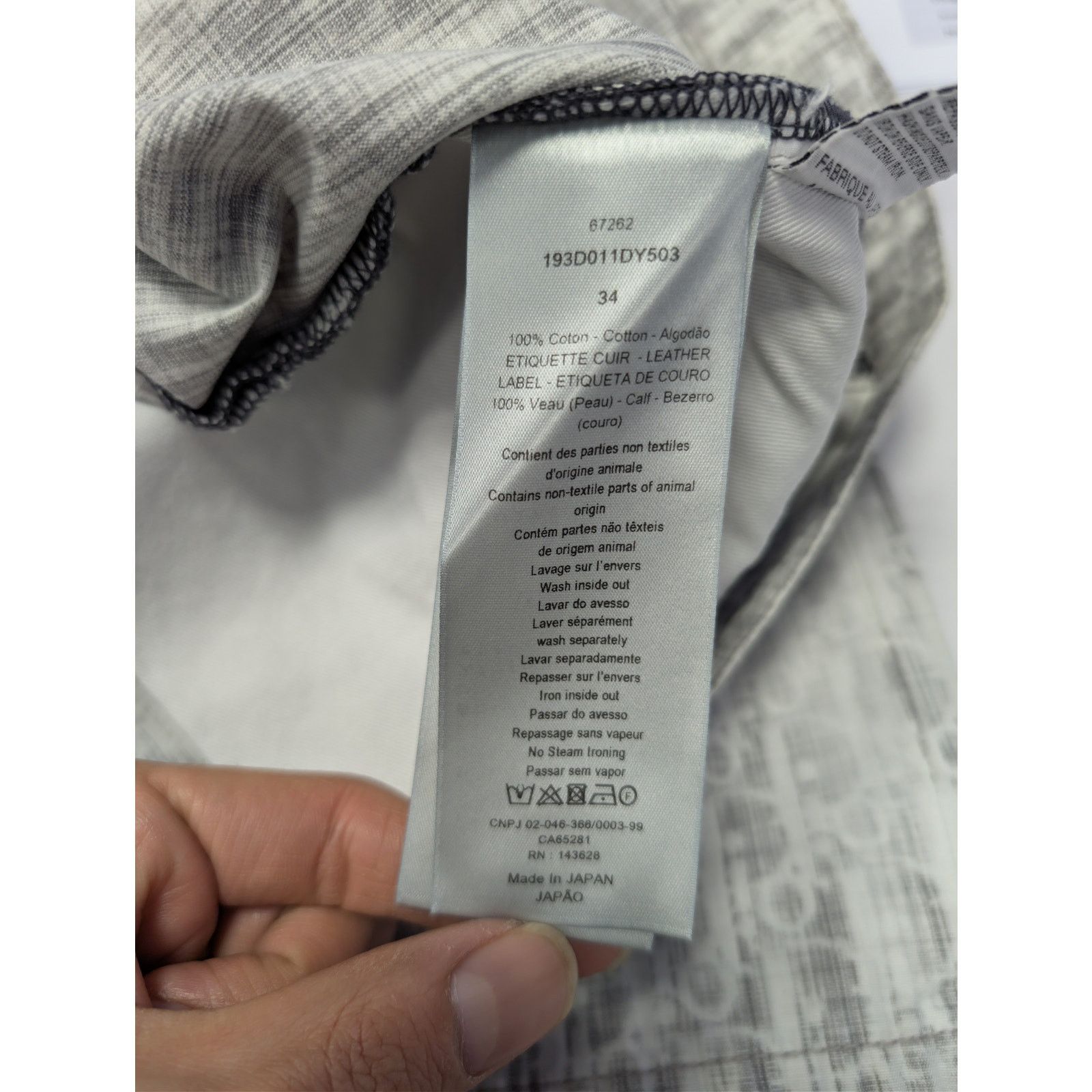 Dior o1rshd1 Straight Oblique Print Cotton Denim Jeans in Blanc Size US 34 / EU 50 - 17 Thumbnail