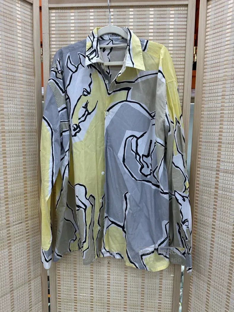 Hermes Hermes size 39 Spring and summer shirt, light yellow and li Size US XXS / EU 40 - 1 Thumbnail