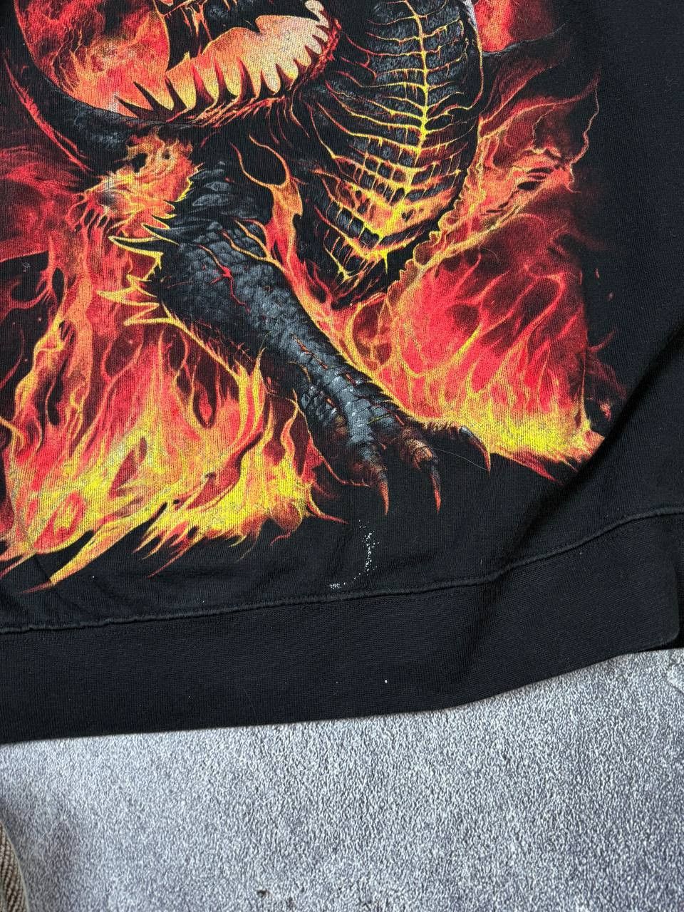 If Six Was Nine Y2K Spirit Dragon Fire Graphic Print Oversize Fit 2000s Goth Size US XXL / EU 58 / 5 - 5 Thumbnail
