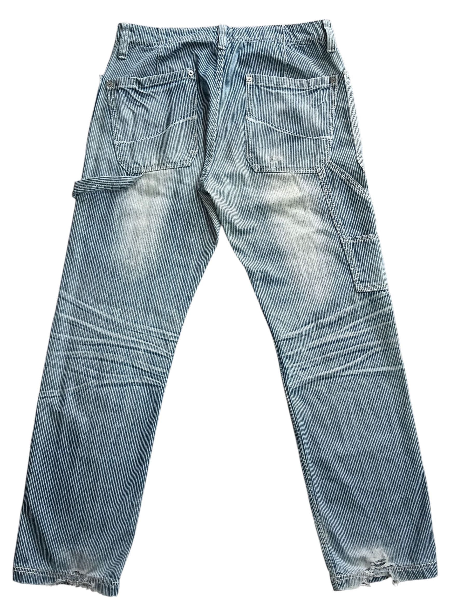 Other Distressed Carpenter Striped Jeans Size US 32 / EU 48 - 2 Thumbnail