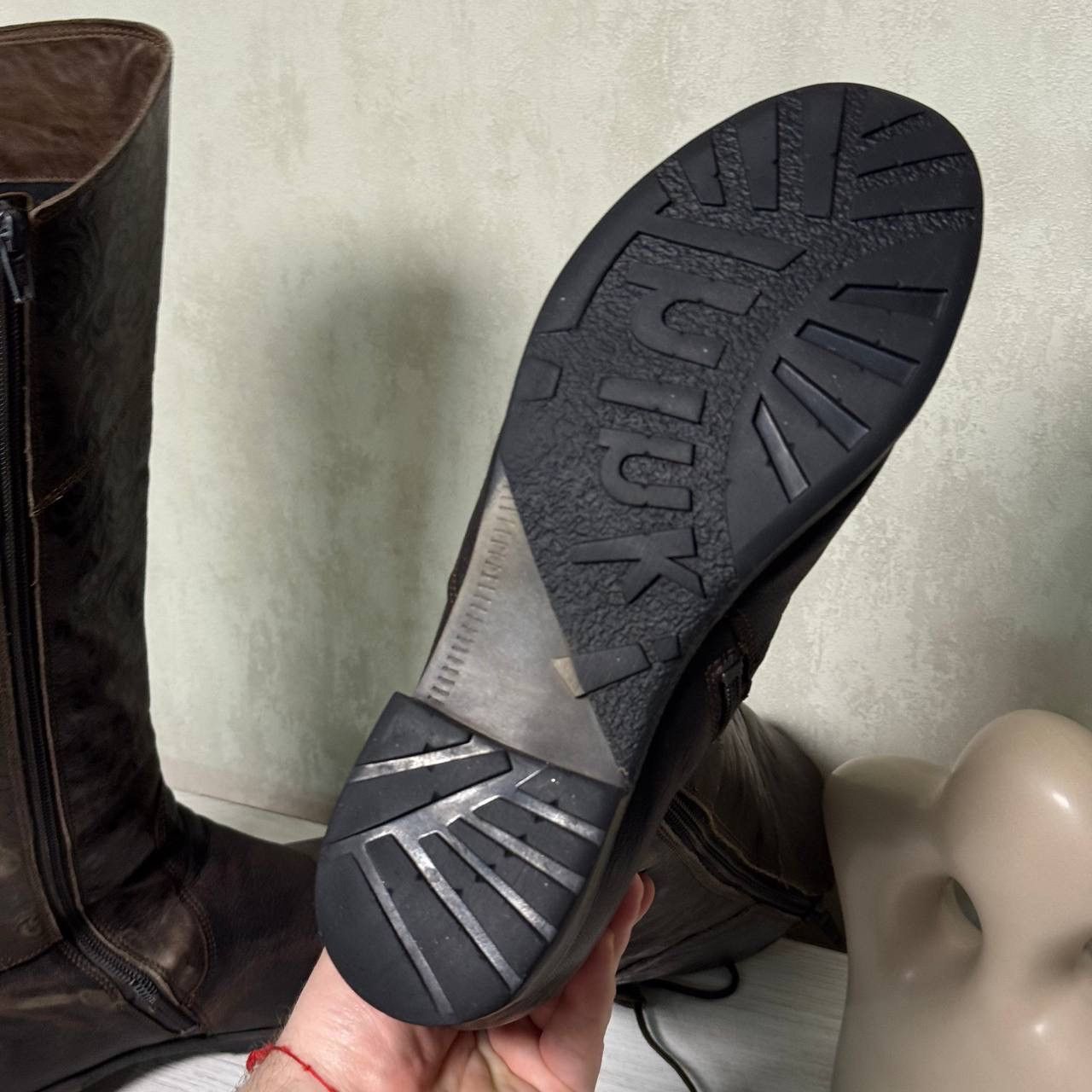 Wild Things Think brown leather boots with embossing, size 41 Size US 11 / IT 41 - 5 Thumbnail