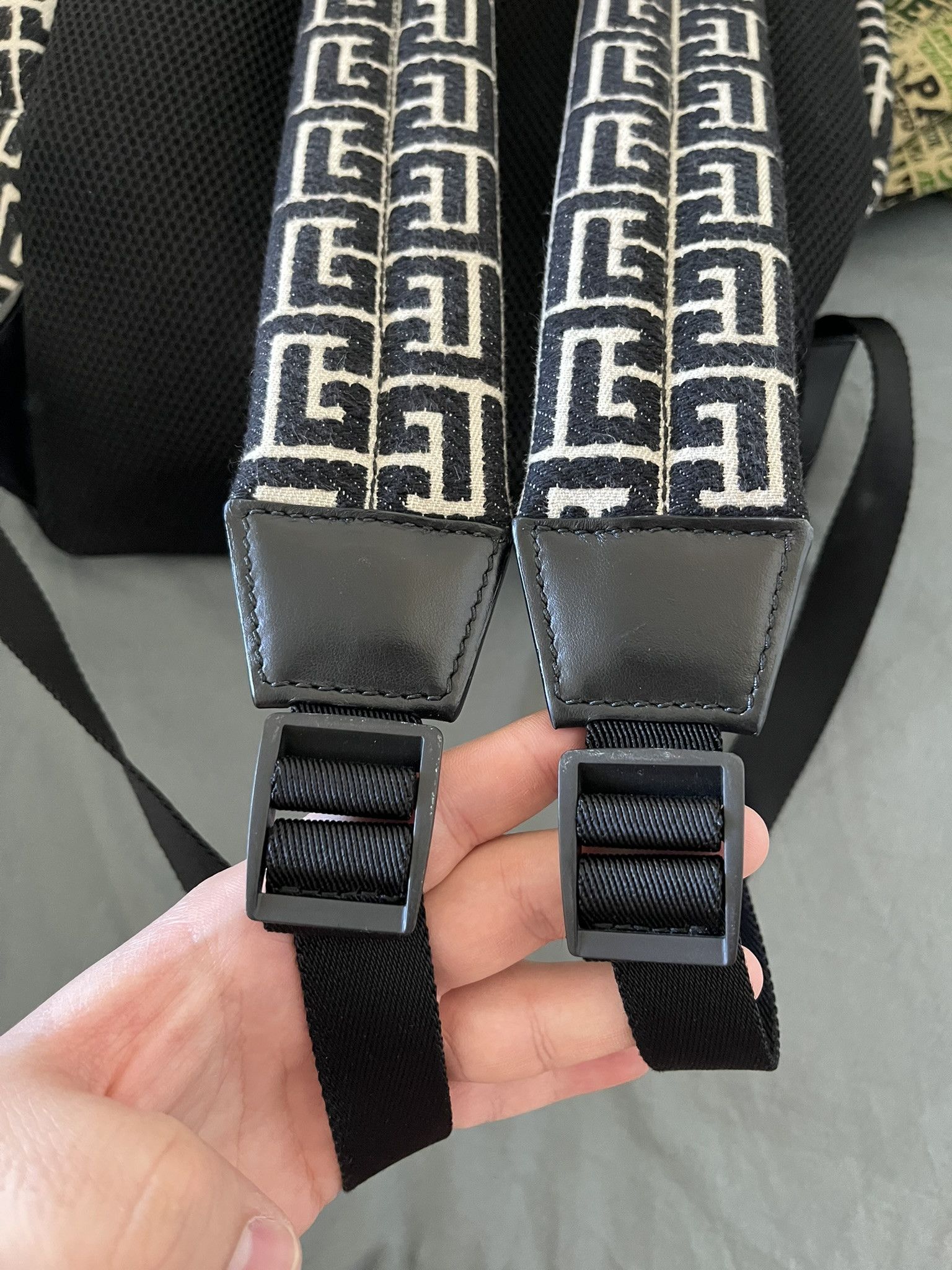 Balmain Balmain All-Over Logo-Pattern Backpack Size ONE SIZE - 7 Thumbnail