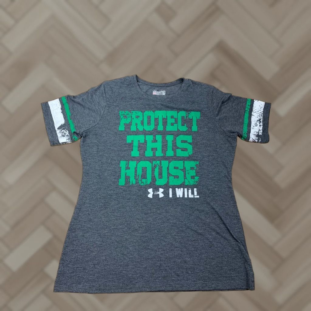 Under Armour UNDER ARMOUR PROTECT THIS HOUSE I WILL GRAY T-SHIRT L WOMEN CREW NECK SHORT SLEEVE LOGO SEMI FITTED CASUAL metric Size L / US 10 / IT 46 - 1 Thumbnail
