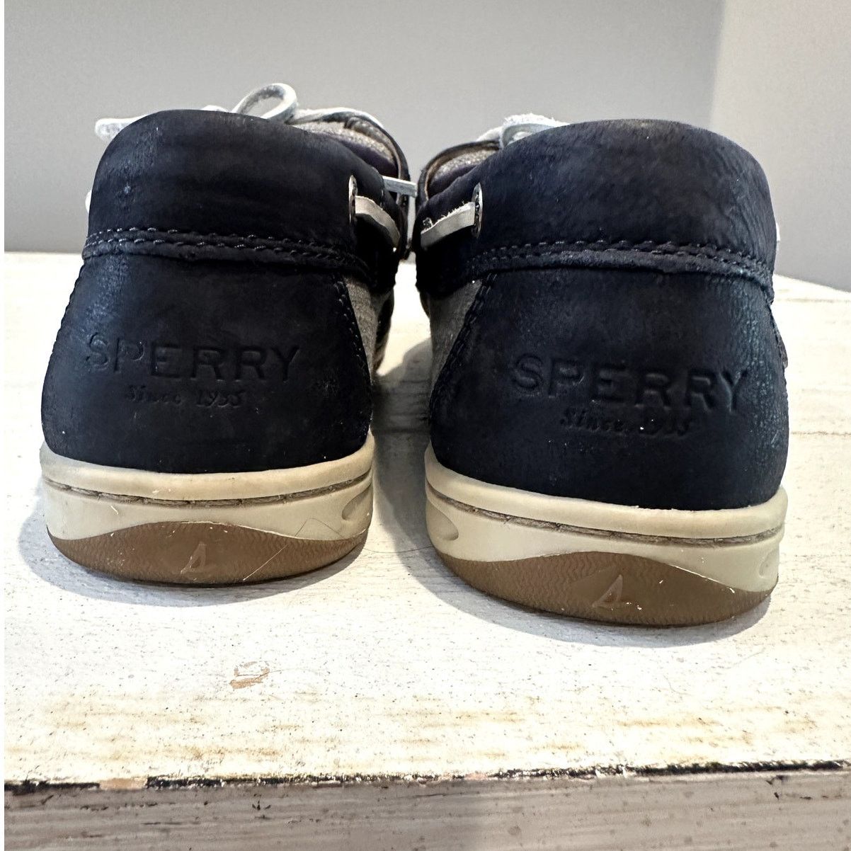 Sperry Sperry Top Sider Kolish Textured Boat Shoe Navy Gray 8M Size US 8 / IT 38 - 7 Thumbnail
