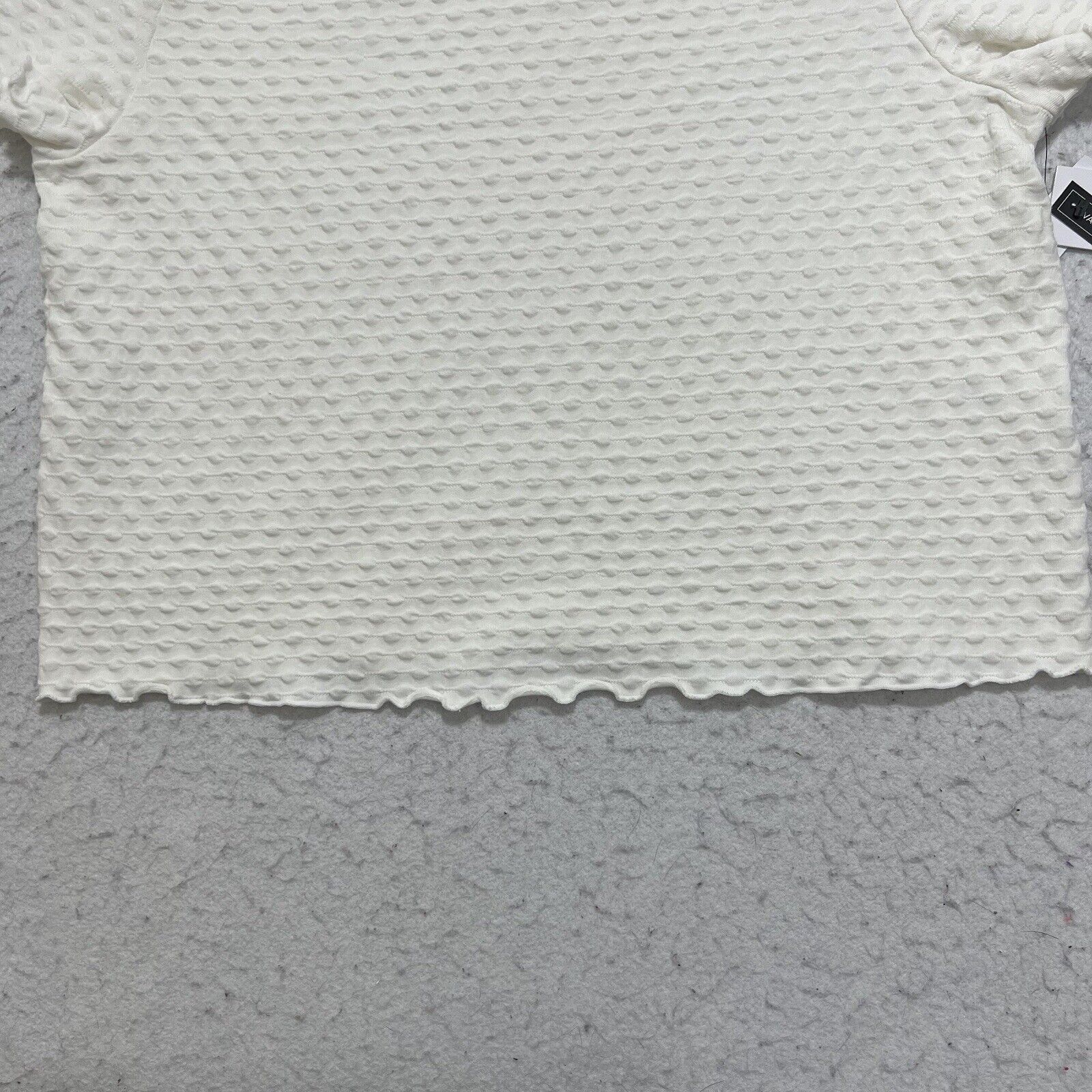 Nordstrom BP Off Shoulder Ivory Crop Top Lettuce Hem Shirt Size XL / US 12-14 / IT 48-50 - 6 Thumbnail