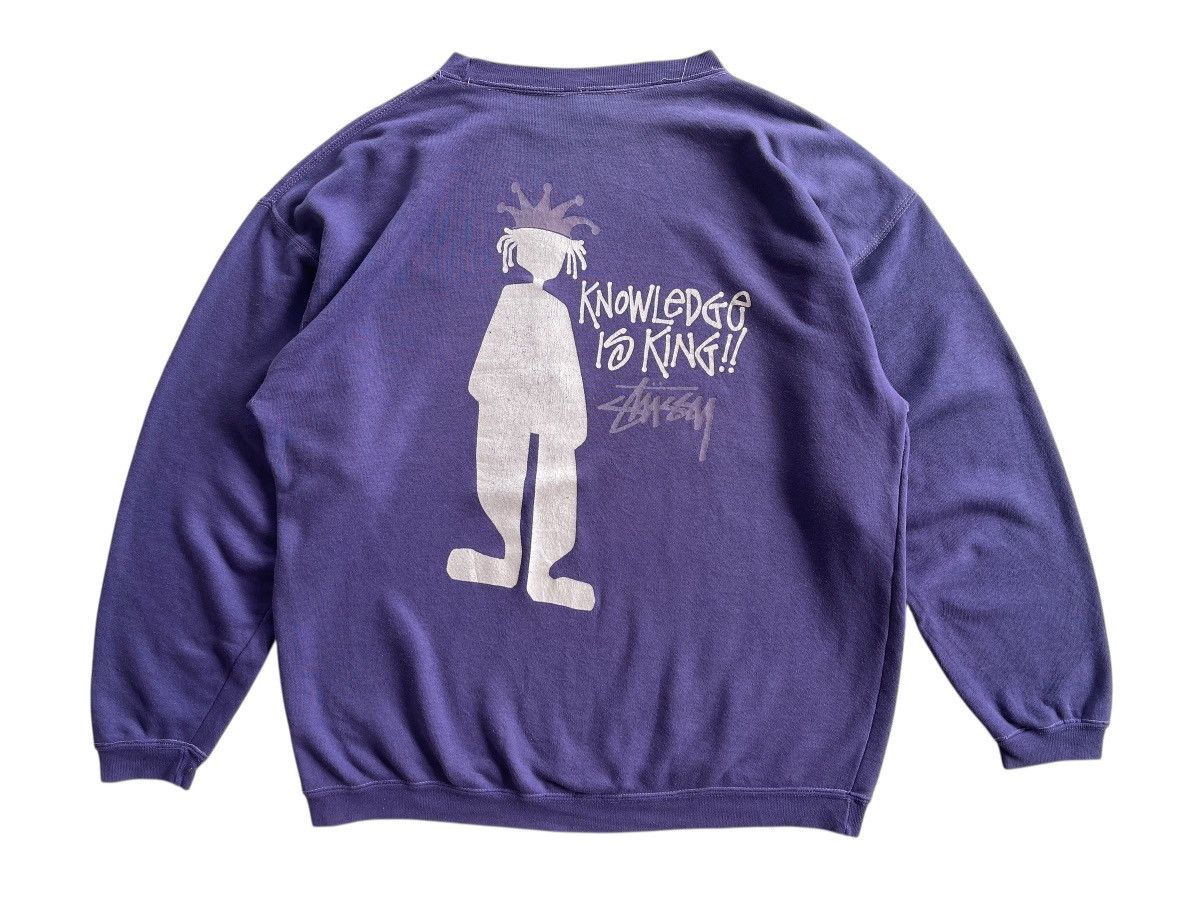 Stussy 90s Stussy "Knowledge Is King" Faded Crewneck Sweatshirt Size US L / EU 52-54 / 3 - 2 Thumbnail