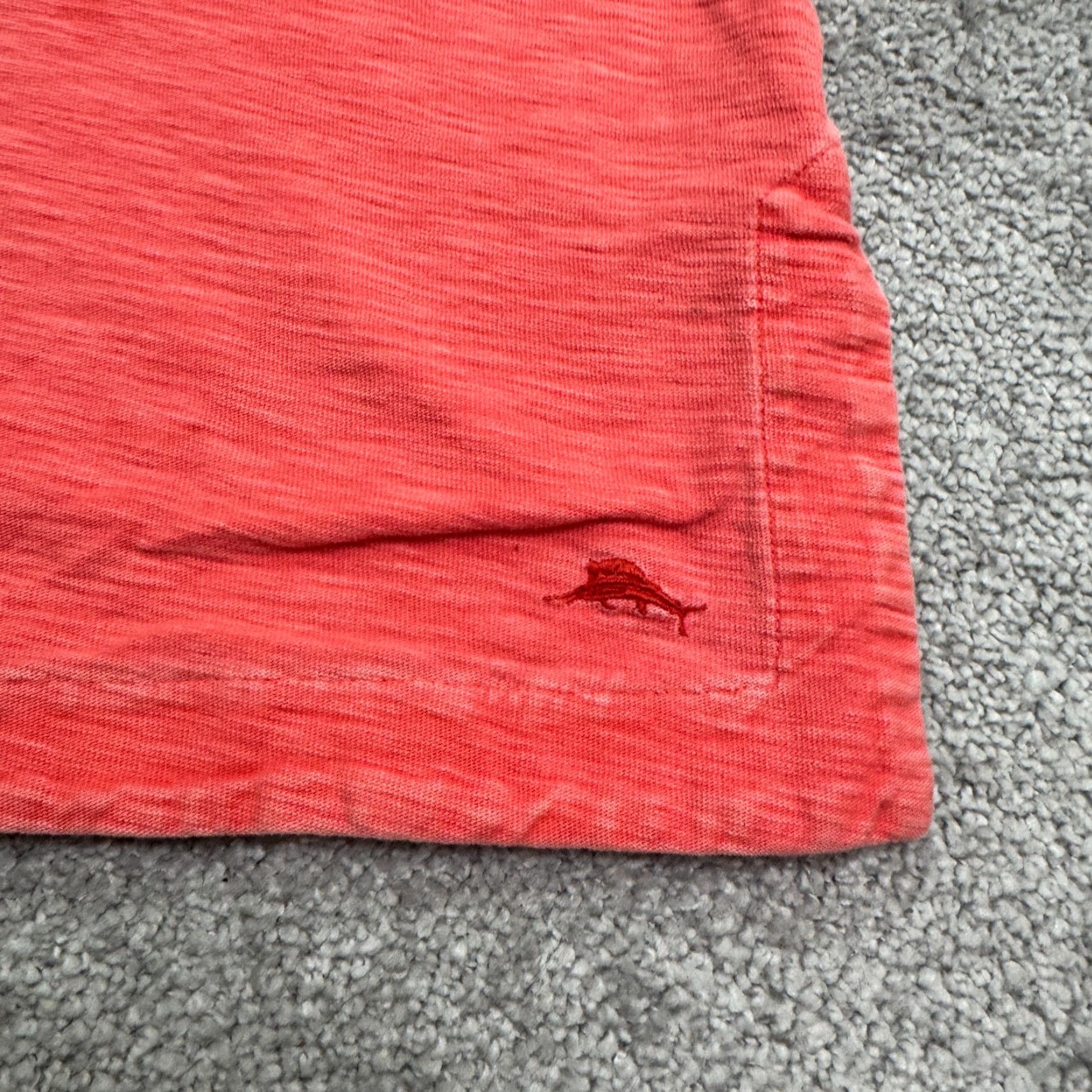 Tommy Bahama VINTAGE Tommy Bahama Women's T-Shirt Small Coral Orange Casual Cotton V-Neck Top 90s Summer Beachy Size S / US 4 / IT 40 - 3 Thumbnail