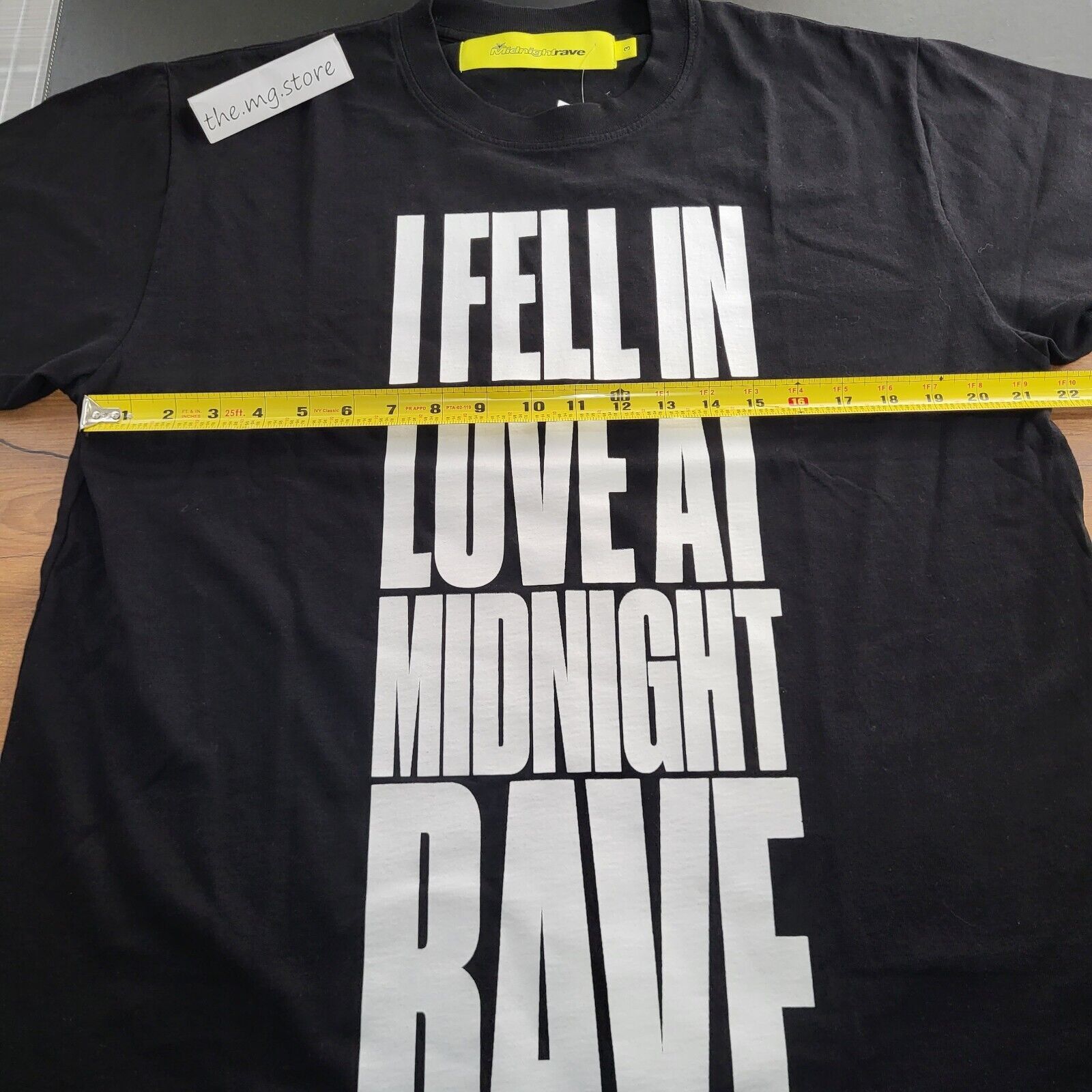 Midnight Rave 'I Fell In Love At' Black Tee Shirt Men's L