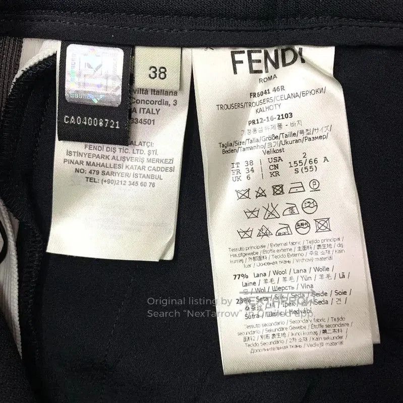 Fendi Fendi Black Cotton Women's Casual Pants . Size 23" - 6 Thumbnail