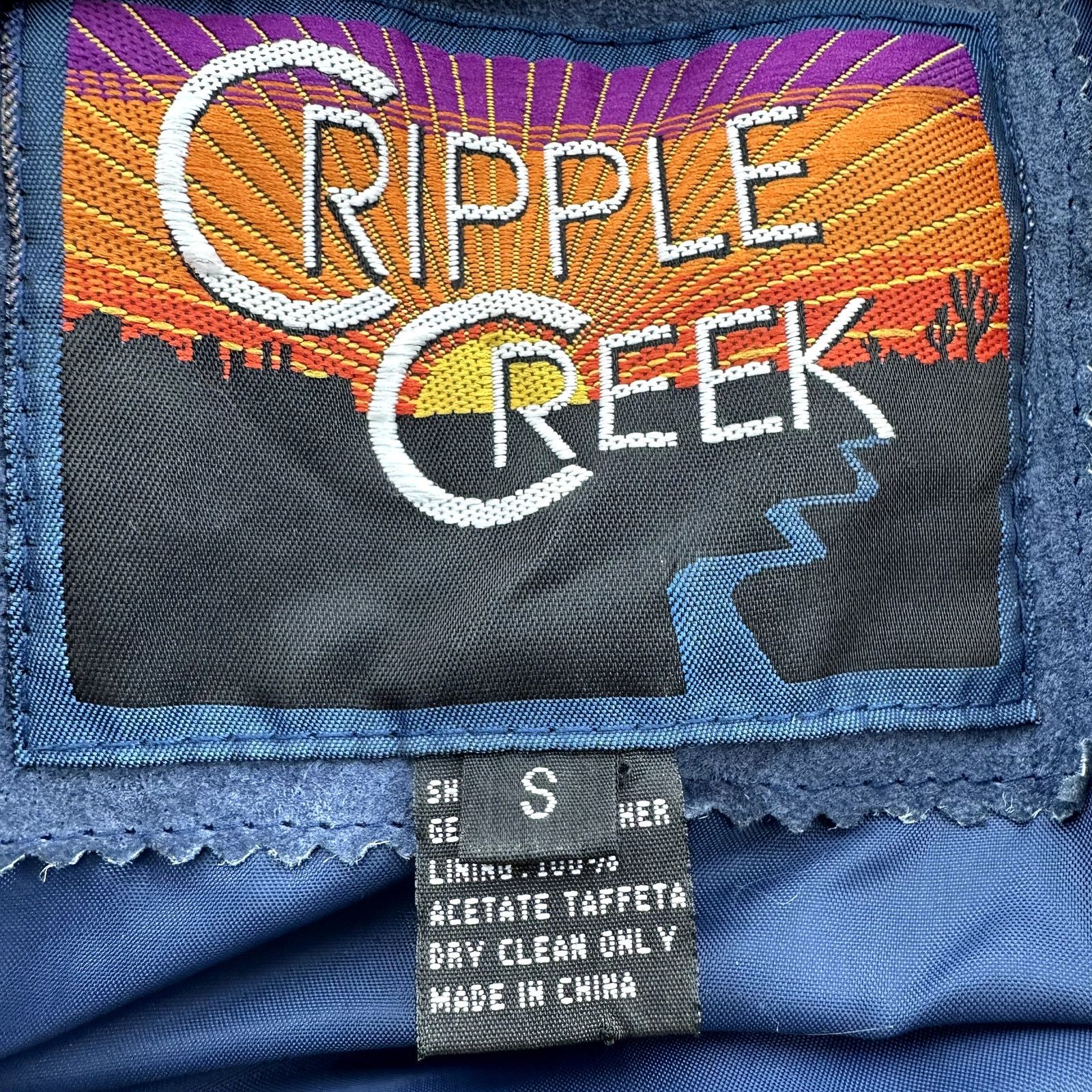 Other VTG Cripple Creek Fringe Western Jacket 100% Leather Navy S Size S / US 4 / IT 40 - 2 Thumbnail