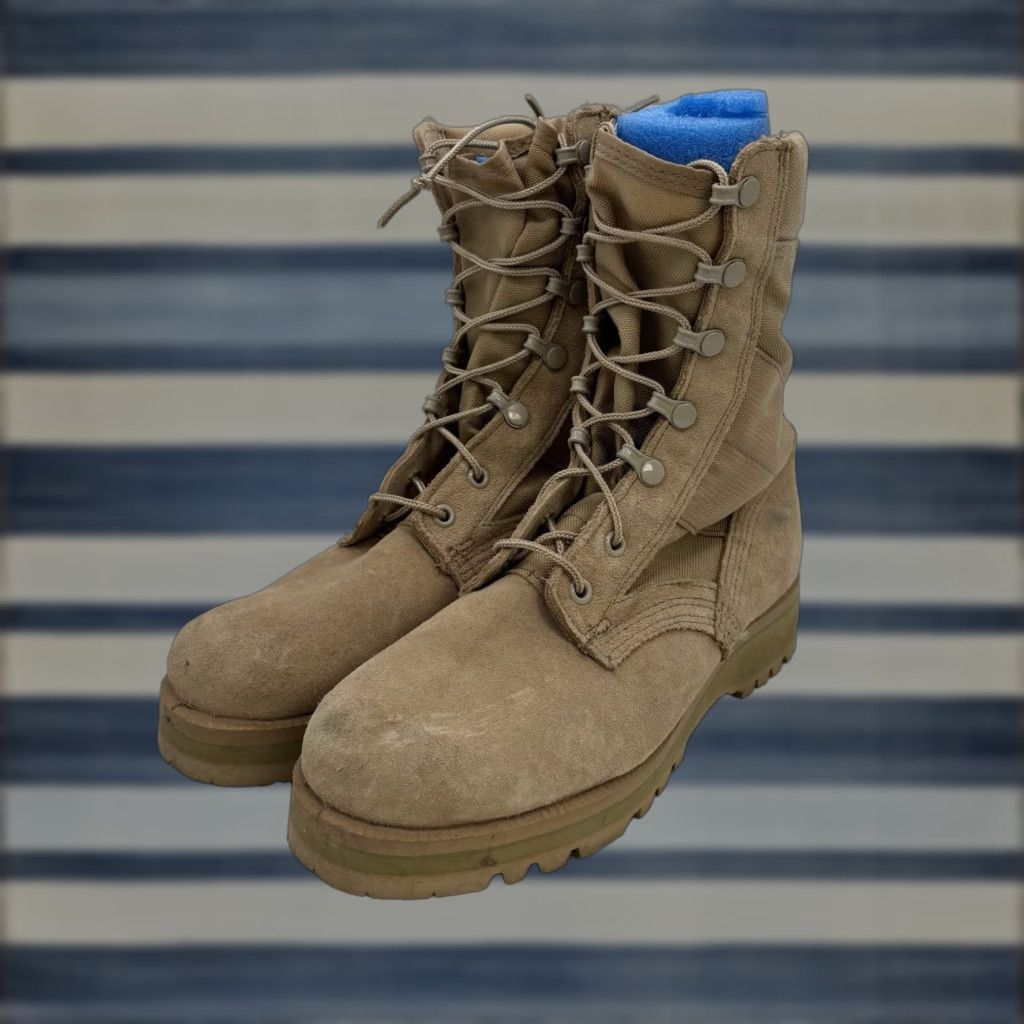 Vintage VINTAGE Altama Military Combat Boots Mens 5.5 Coyote Brown Waterproof Leather Mid-Calf Shoe Size US 5.5 / EU 38 - 1 Thumbnail