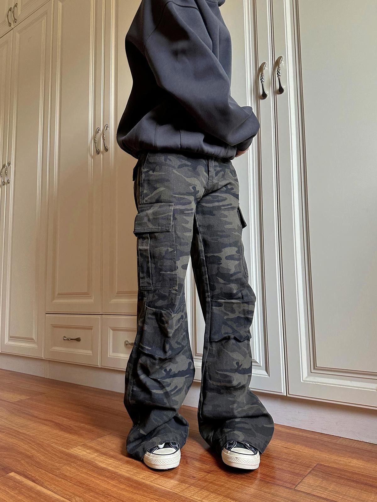 Other Green Cotton Baggy Cargo Pants Military Style Size US 32 / EU 48 - 1 Thumbnail