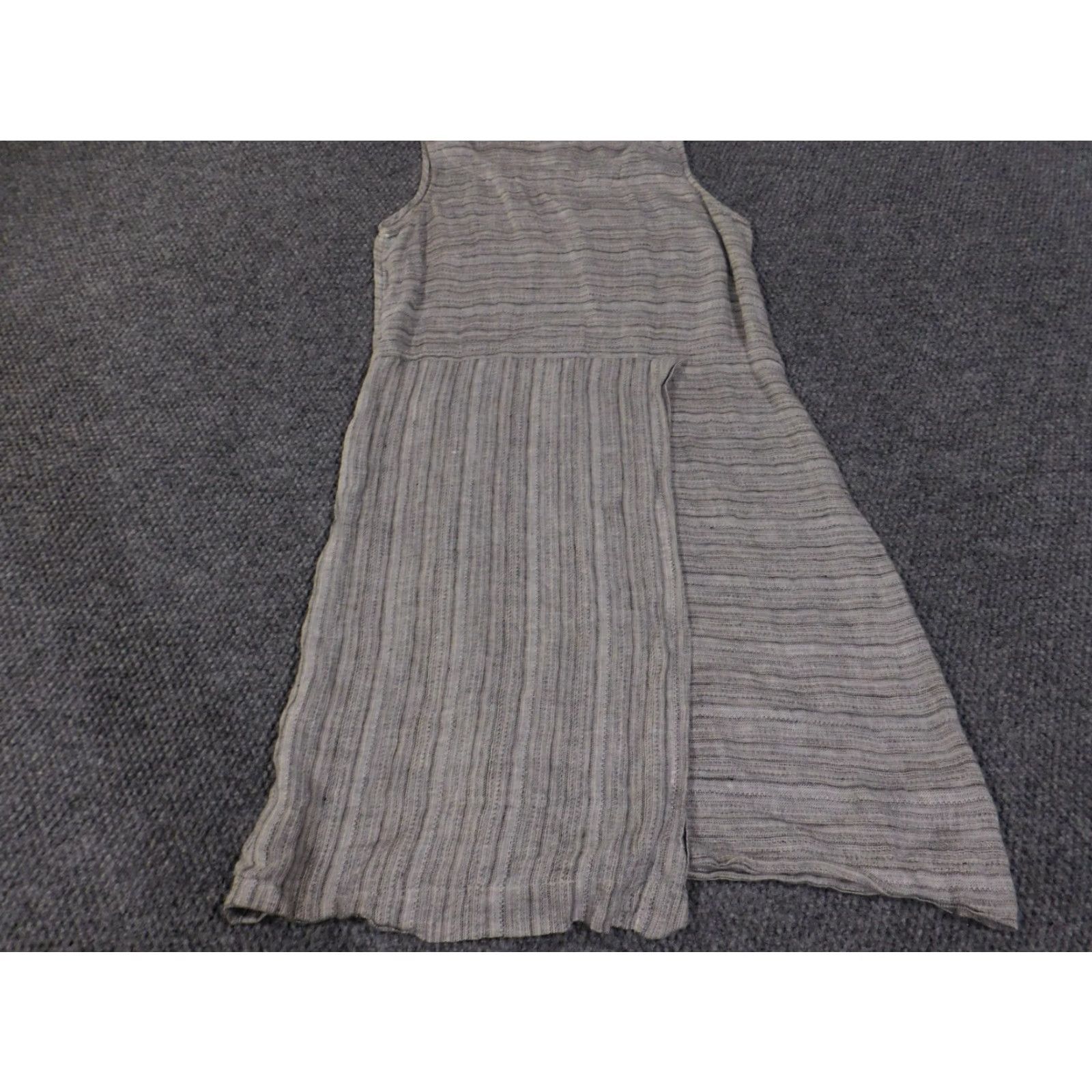 J. Jill Pure Jill Linen Dress Womens Small Gray Striped Sleeveless Midi Size S / US 4 / IT 40 - 4 Thumbnail