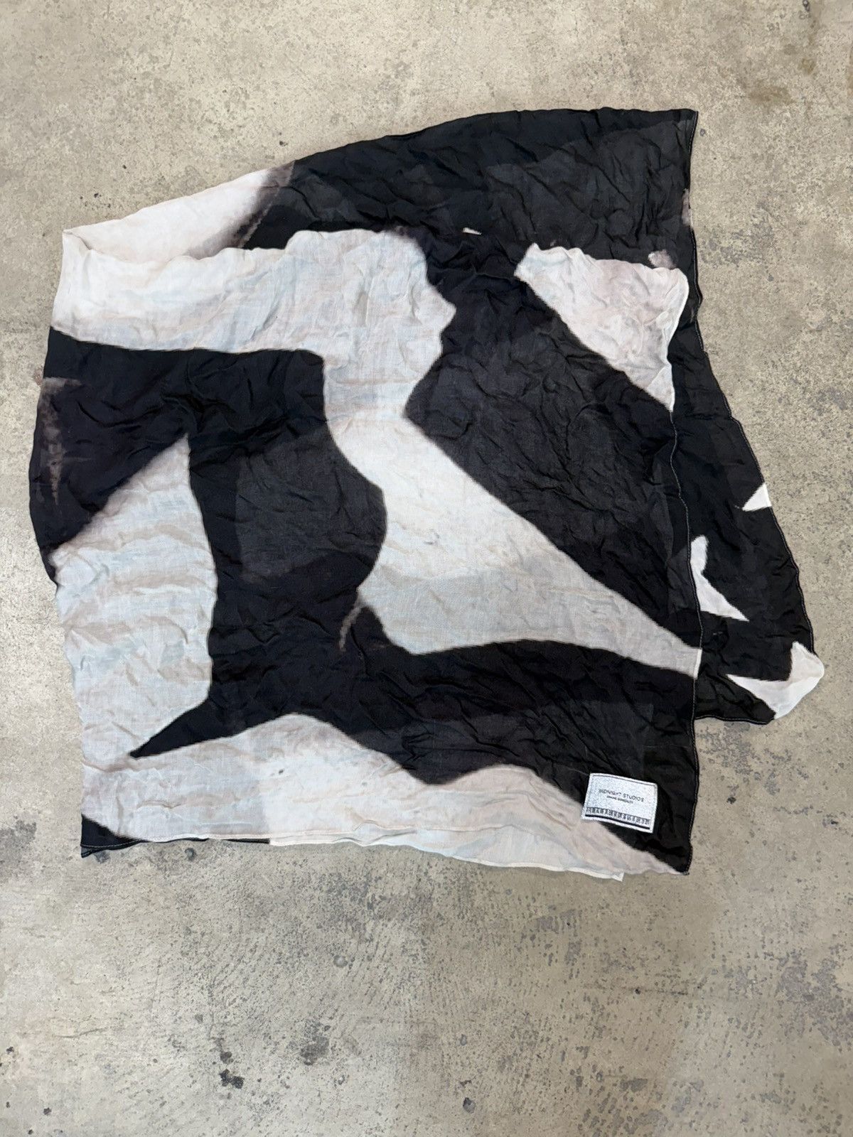 Midnight Studios Midnight Studios Black and White Flag Scarf Size ONE SIZE - 1 Thumbnail