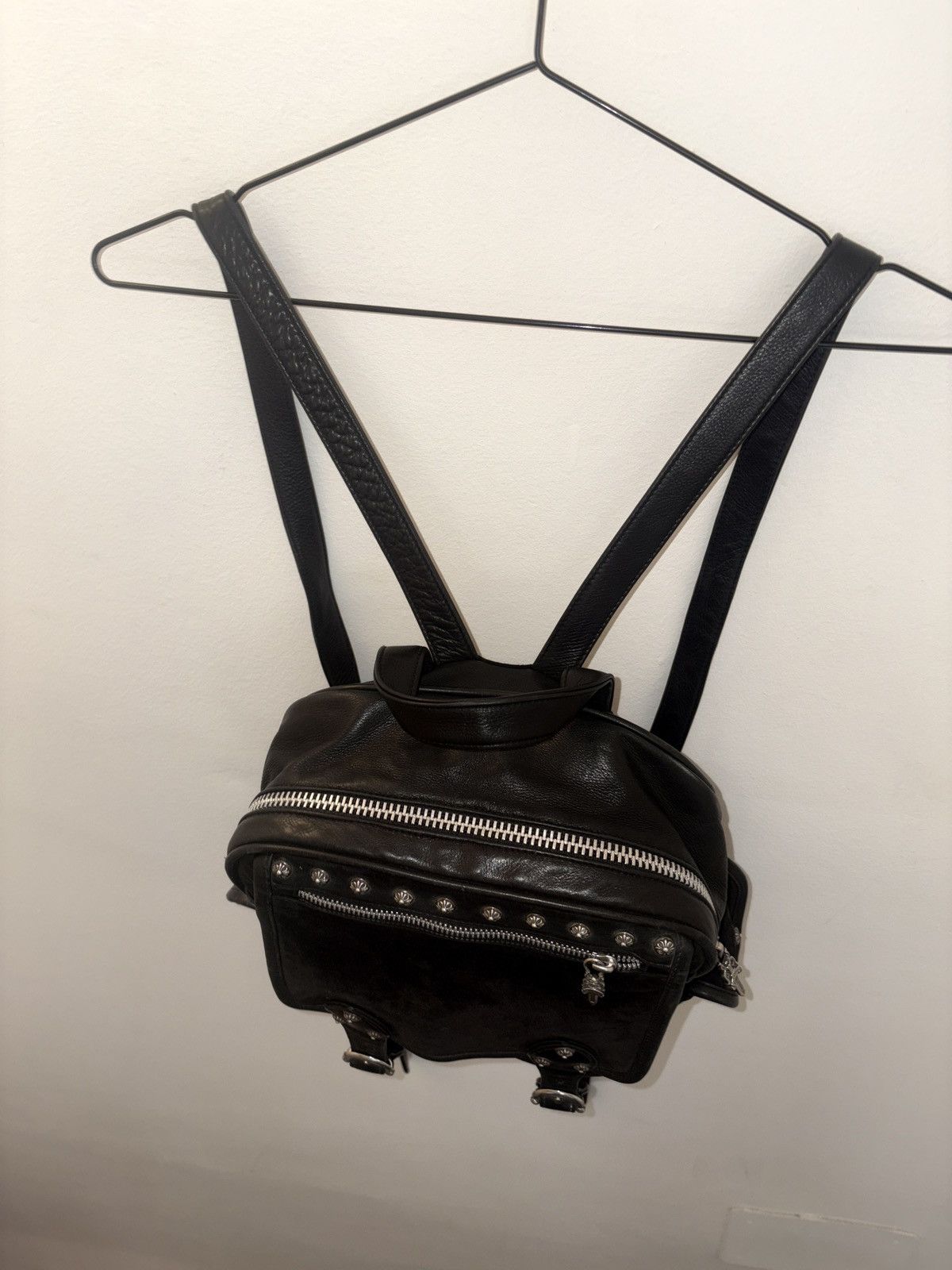 Chrome Hearts Chrome Hearts Suede & leather Backpack w/Sterling silver Size ONE SIZE - 6 Thumbnail