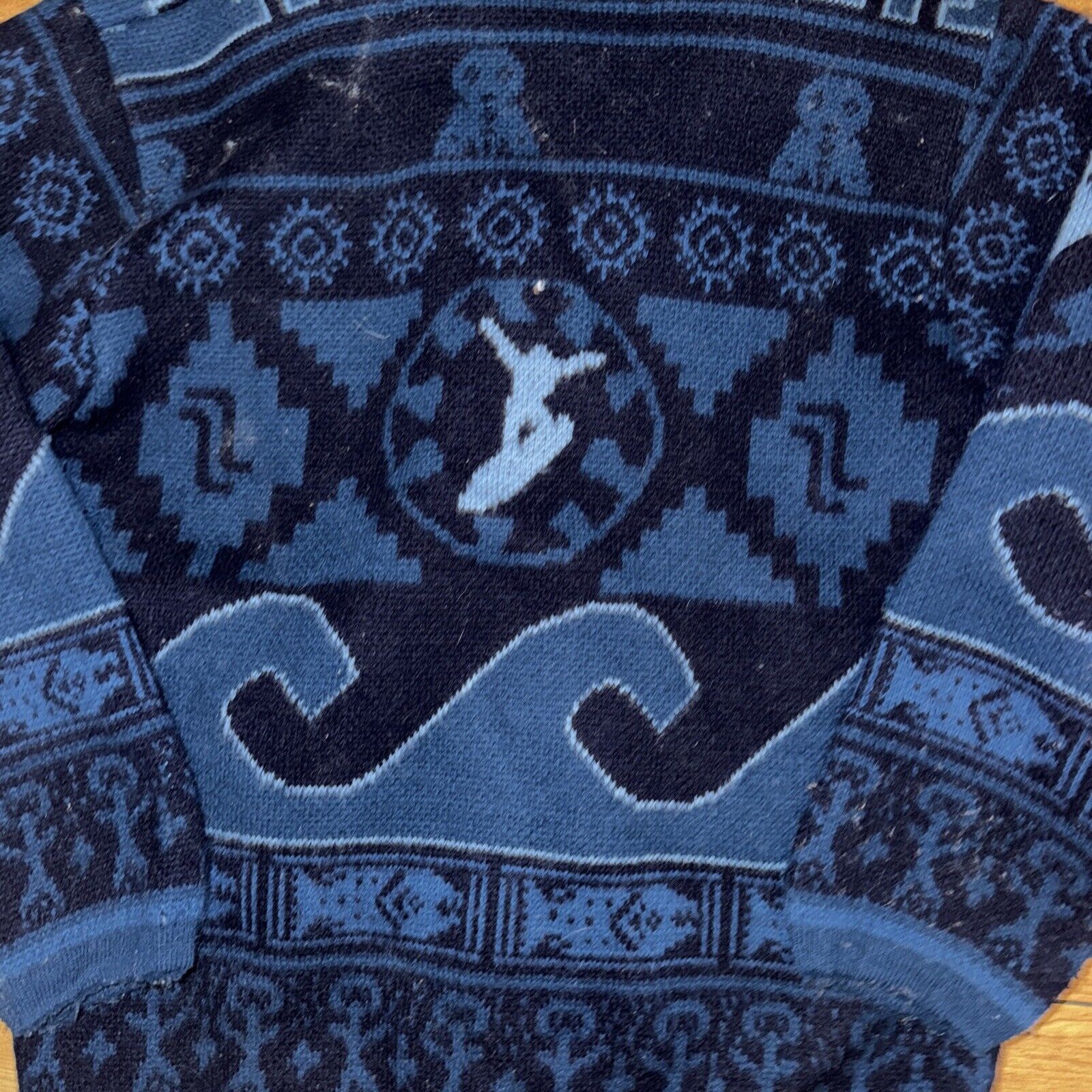 Japanese Brand × Vintage Vintage Surfshaman Hooded Sweater Blue 100% Orlon S 19x24 Size US S / EU 44-46 / 1 - 6 Thumbnail