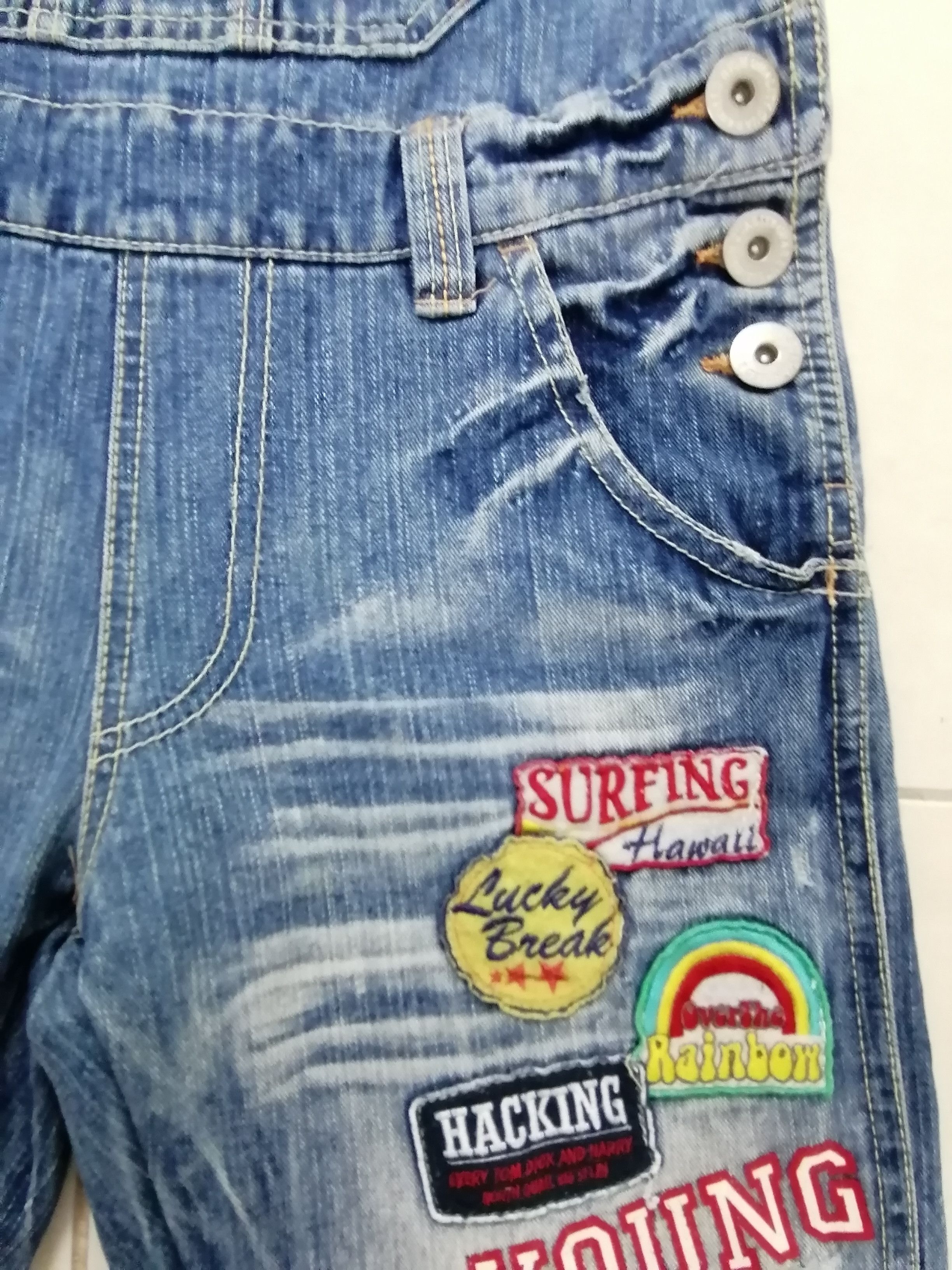 Japanese Brand Bluntly Japanese Overall Patch Denim Size US 33 - 5 Thumbnail