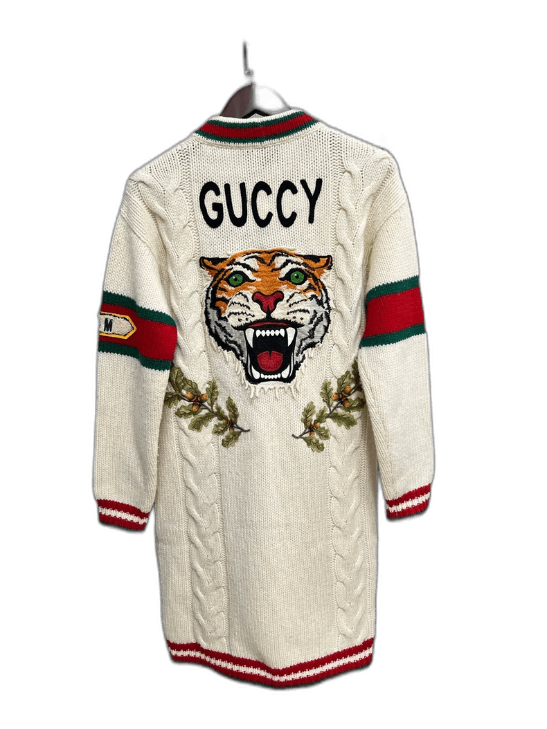 Gucci Gucci Tiger Logo Knit Cardigan Sweater-yf | Grailed