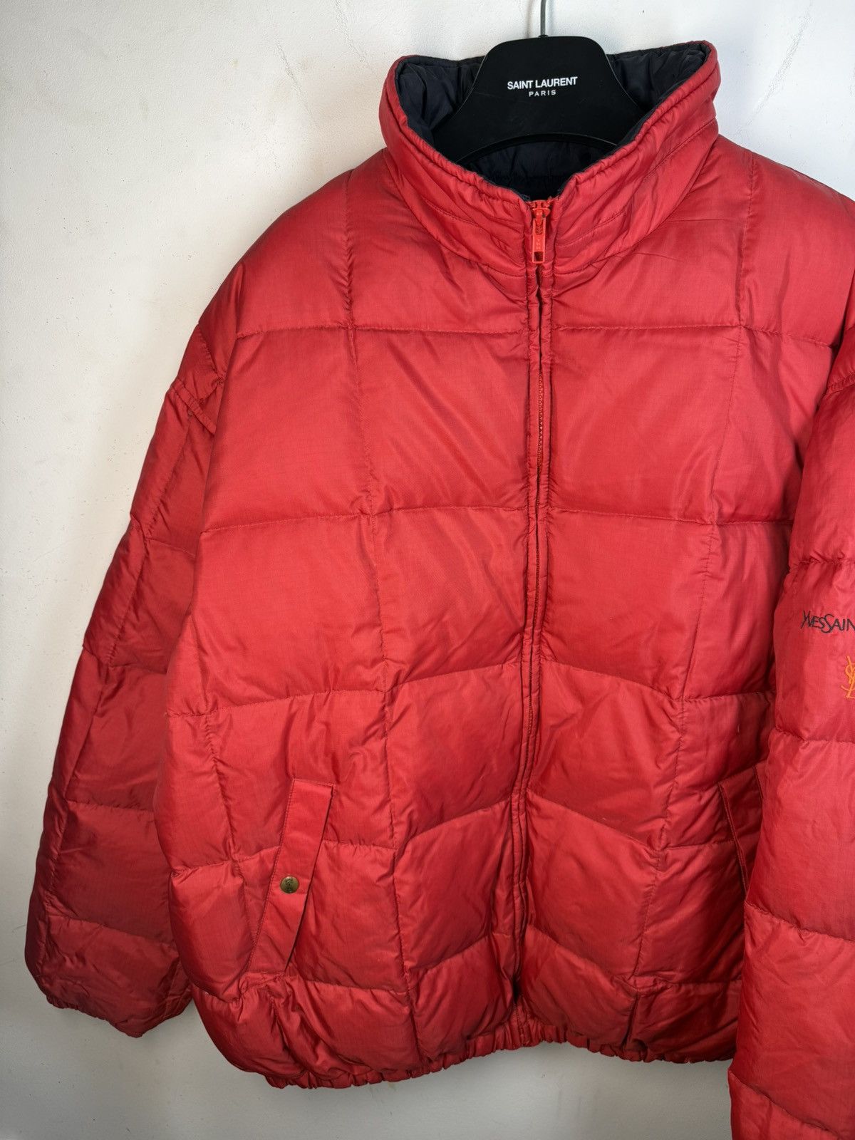 Yves Saint Laurent Winter YSL Down Jacket Puffer Red Bomber Heavy Coat Size US XL / EU 56 / 4 - 16 Thumbnail