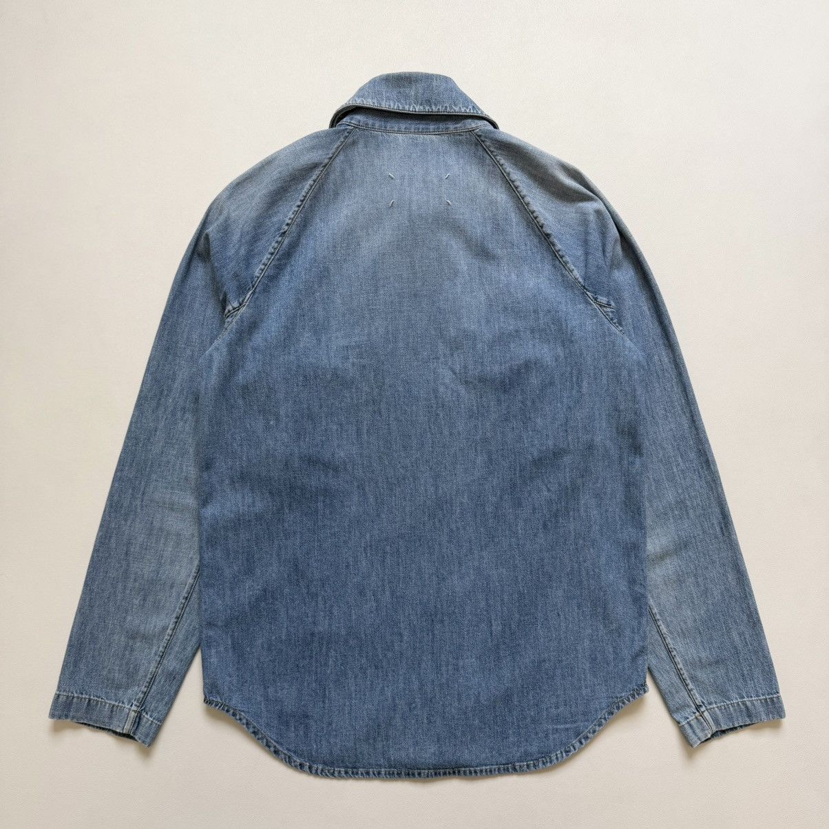 Maison Margiela S/S 19 Washed Blue Zip Denim Utility Shirt Size US M / EU 48-50 / 2 - 14 Thumbnail