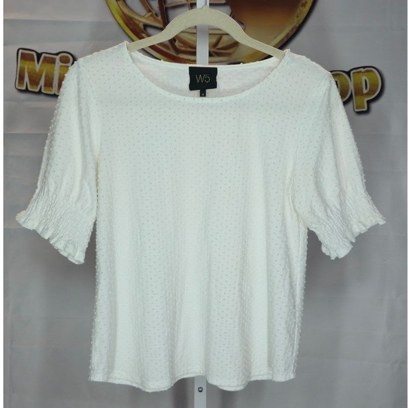 Other W5 White Textured Puff Sleeve Blouse - Size Small Size S / US 4 / IT 40 - 1 Thumbnail