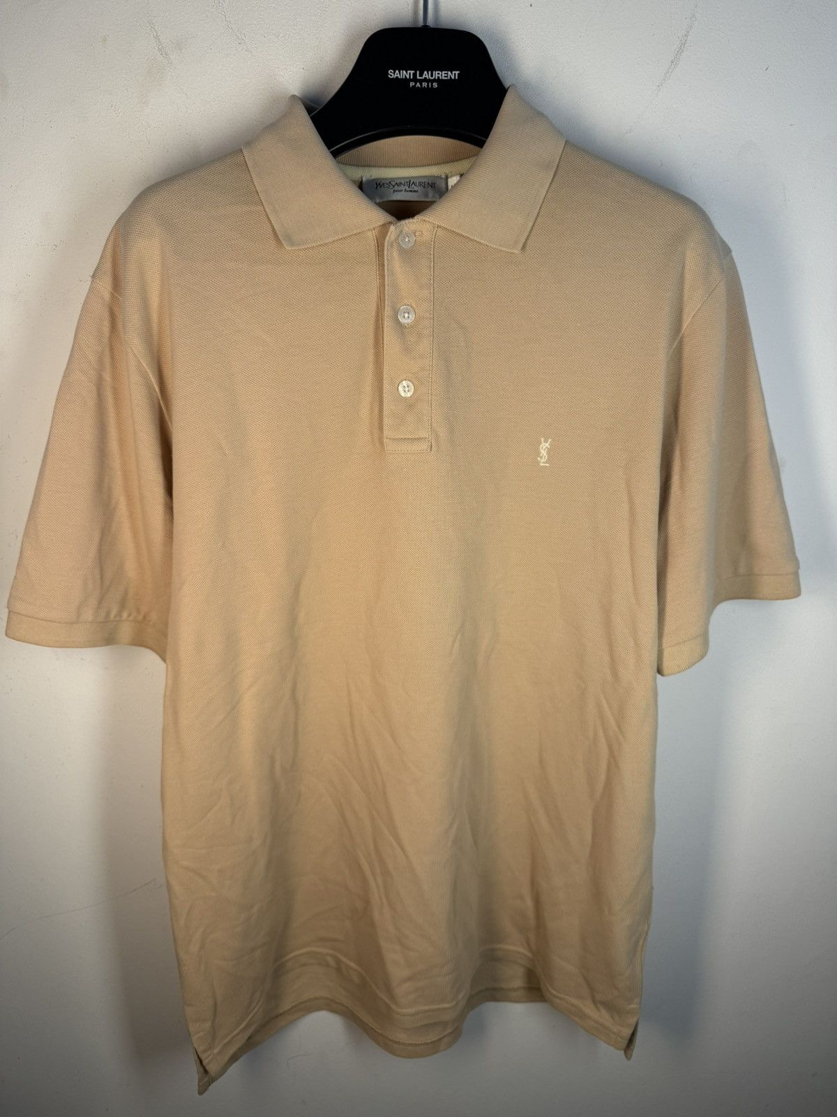 Yves Saint Laurent Beige YSL Polo Shirt Tan YSL T-shirt Size US M / EU 48-50 / 2 - 2 Thumbnail