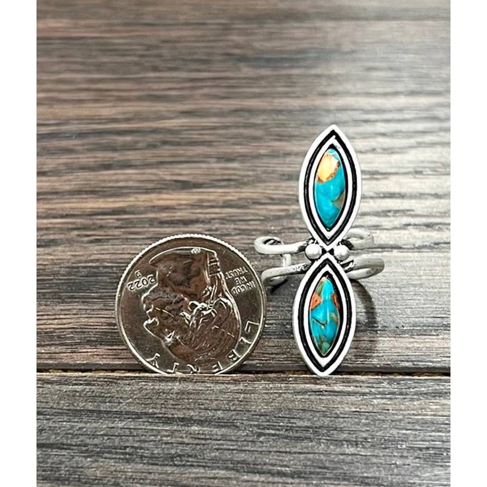 Other Gemstone Southwestern Boho Adjustable Statement Ring with U Size ONE SIZE - 3 Thumbnail