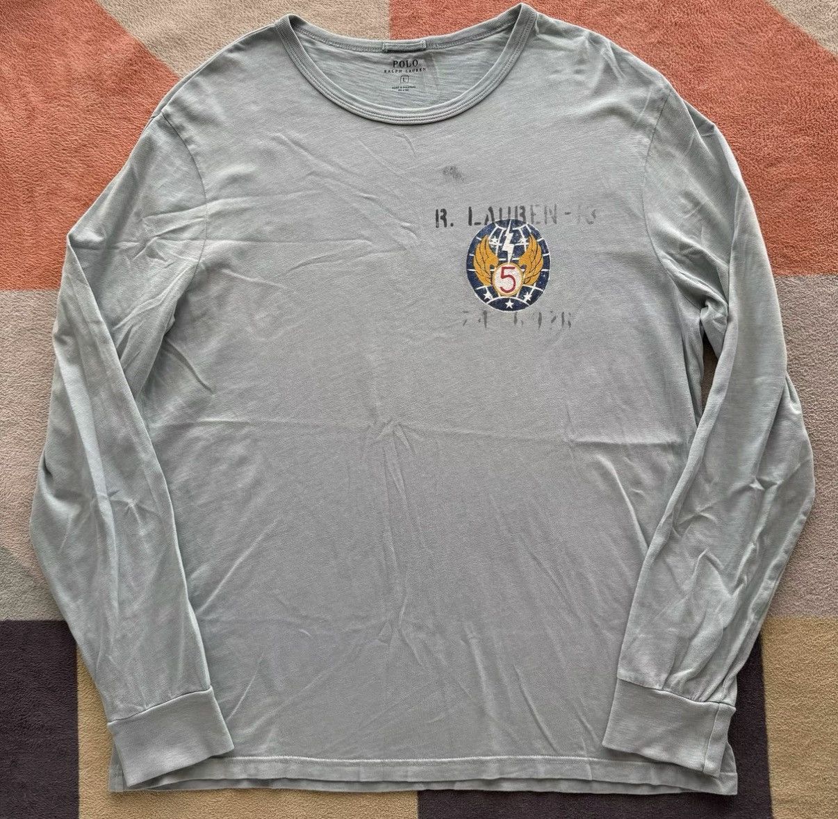 Polo Ralph Lauren Ralph Lauren Polo RL Military Long Sleeve Tee K22 Size US L / EU 52-54 / 3 - 4 Thumbnail