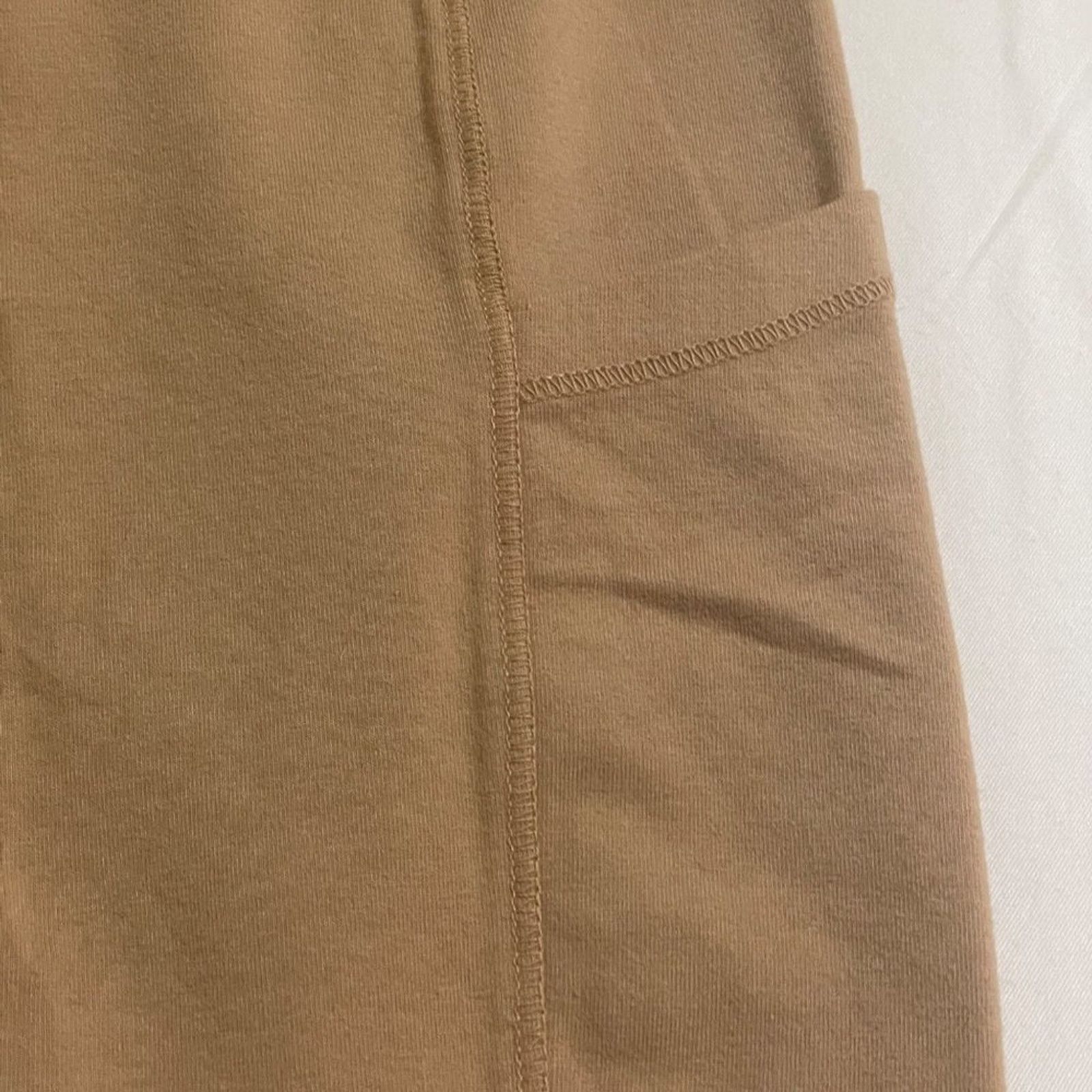 MONROW Monrow Womens Biker Shorts Pockes Soff Medium NWT Beige Size 24" / US 00 / IT 34 - 3 Thumbnail