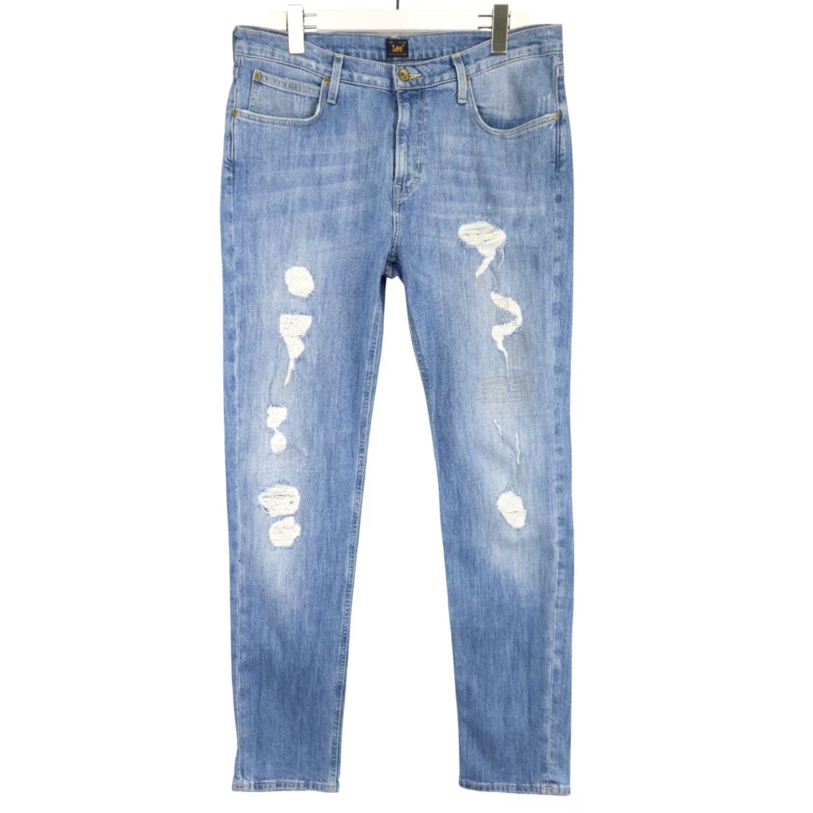 Lee LEE Arvin Jeans Slim Blue Men W33/L32 Distressed Whiskers Fade Effect Slim Fit Size US 33 - 2 Thumbnail