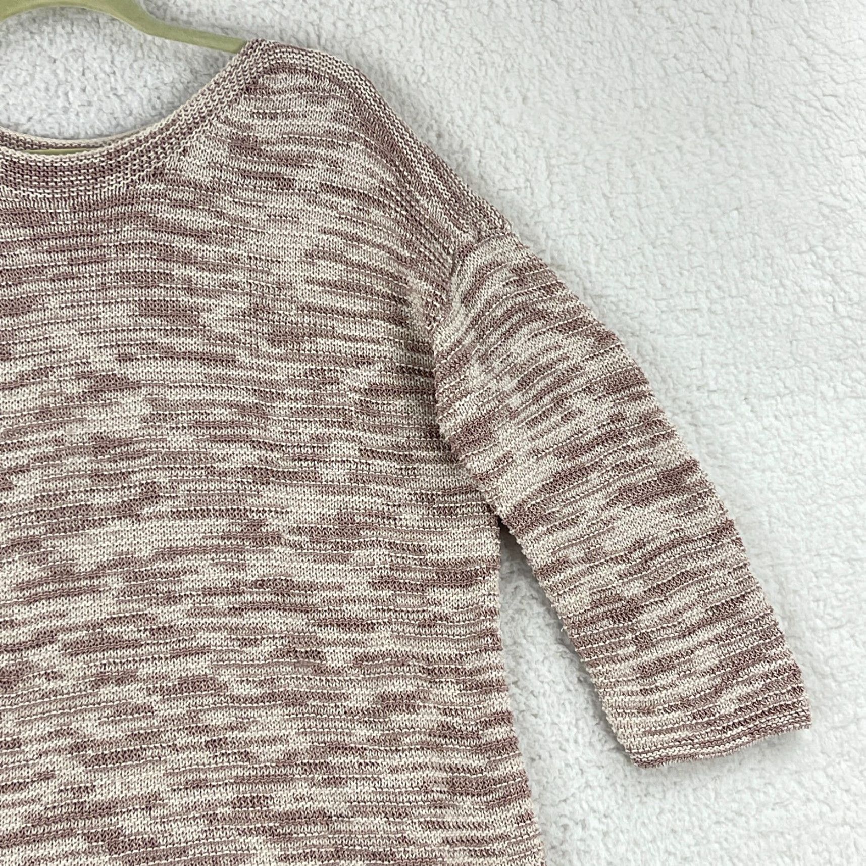 J. Jill J. Jill Pink Knit Boat Neck Sweater Women Large 3/4 Sleeve Pullover Casual Knit Heavyweight Cotton Polyester Knit Pullover Women's Sweater 90s? Size L / US 10 / IT 46 - 4 Thumbnail