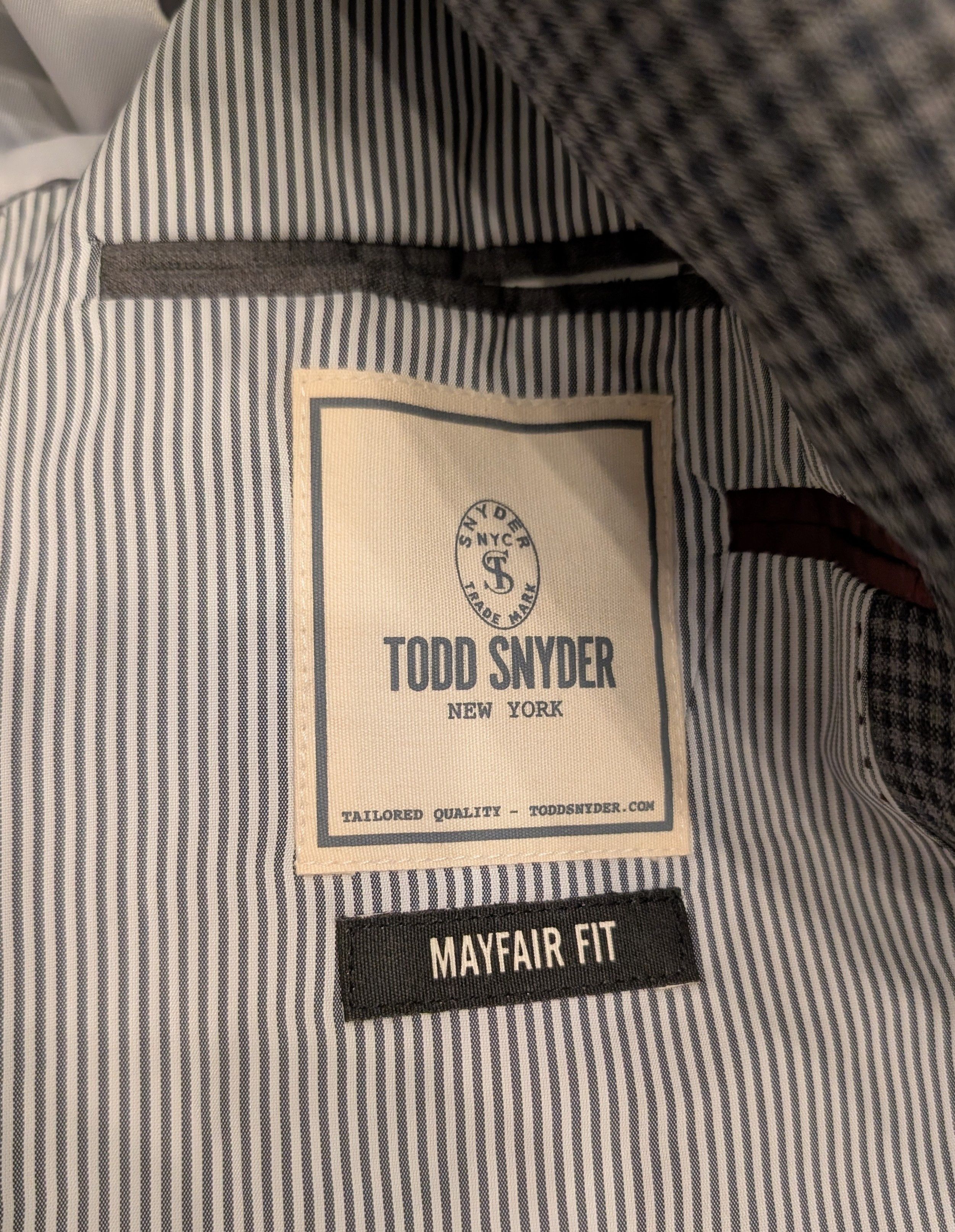 Todd Snyder Todd Snyder Mayfair Fit Sport Coat Blazer 100% Wool Check Size 38R - 3 Thumbnail