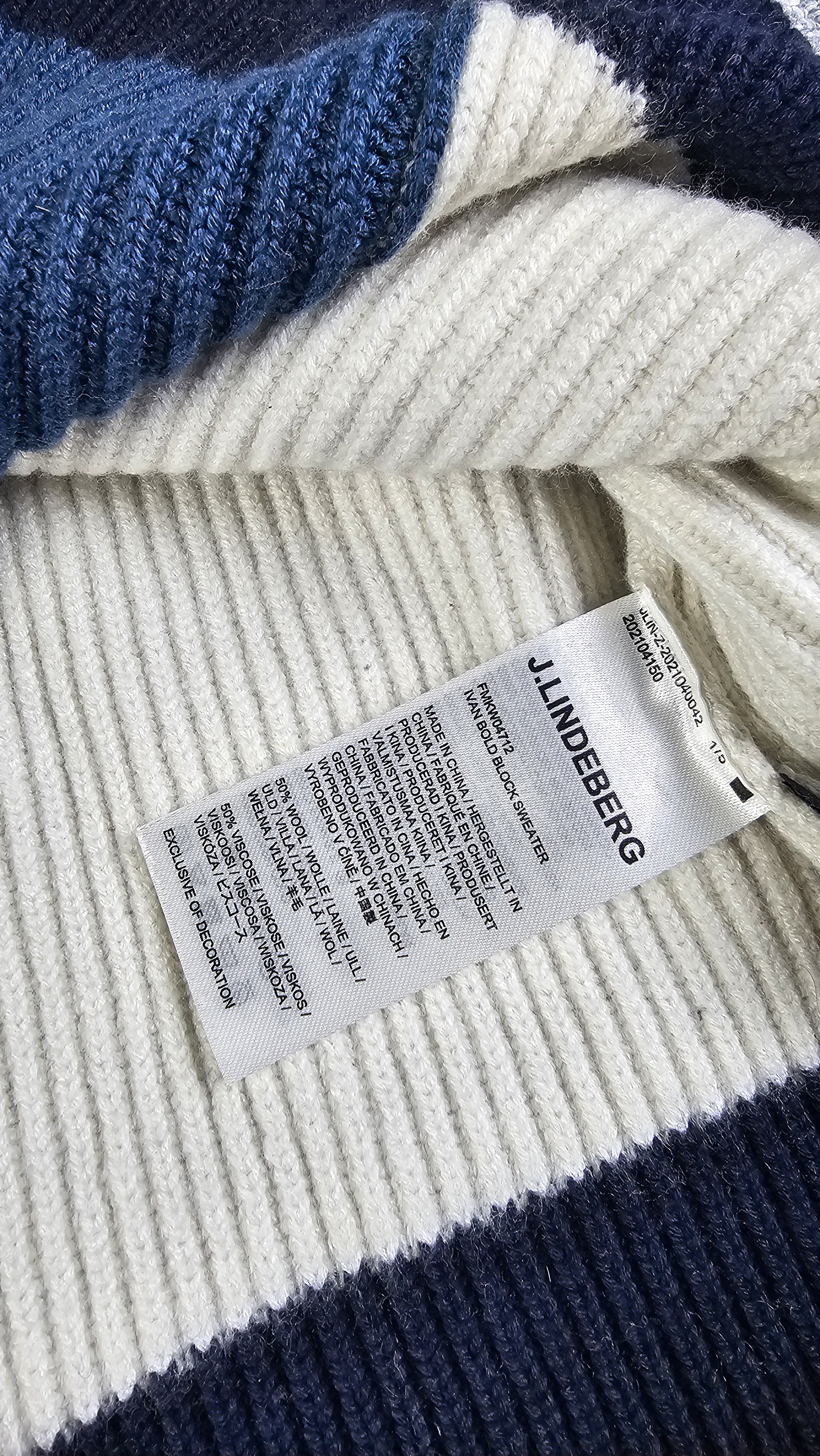 J.Lindeberg J.Lindeberg Ivan Colorblock Wool Blend Crewneck Sweater L Size US L / EU 52-54 / 3 - 5 Thumbnail