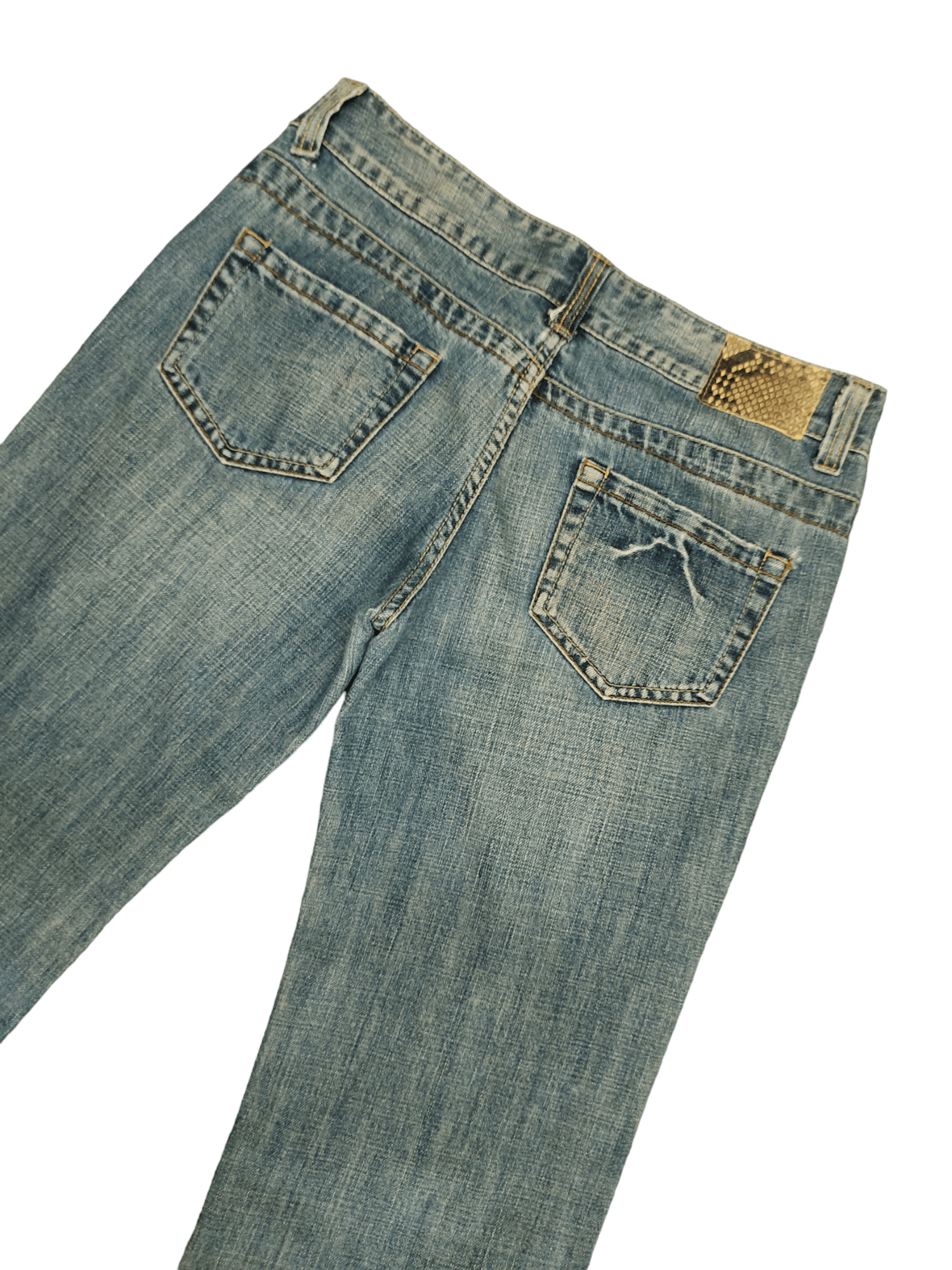 If Six Was Nine Flare Jeans Clichy Release Hem Faded Low Rise Boot Cut Size US 31 - 14 Thumbnail