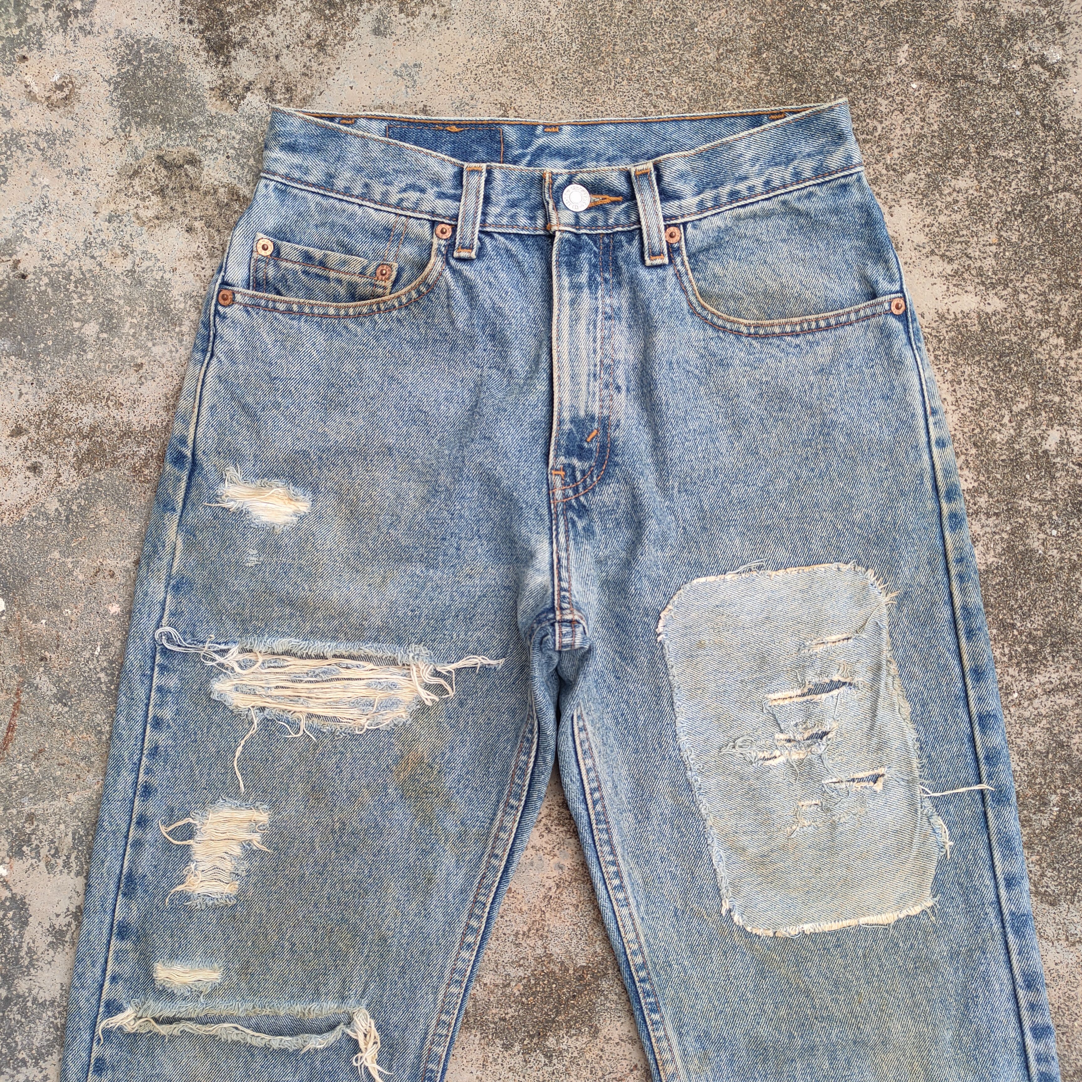Levi's × Vintage VINTAGE LEVI'S 505 MEXICO RIPPED JEANS DENIM PANTS Size US 28 / EU 44 - 2 Thumbnail