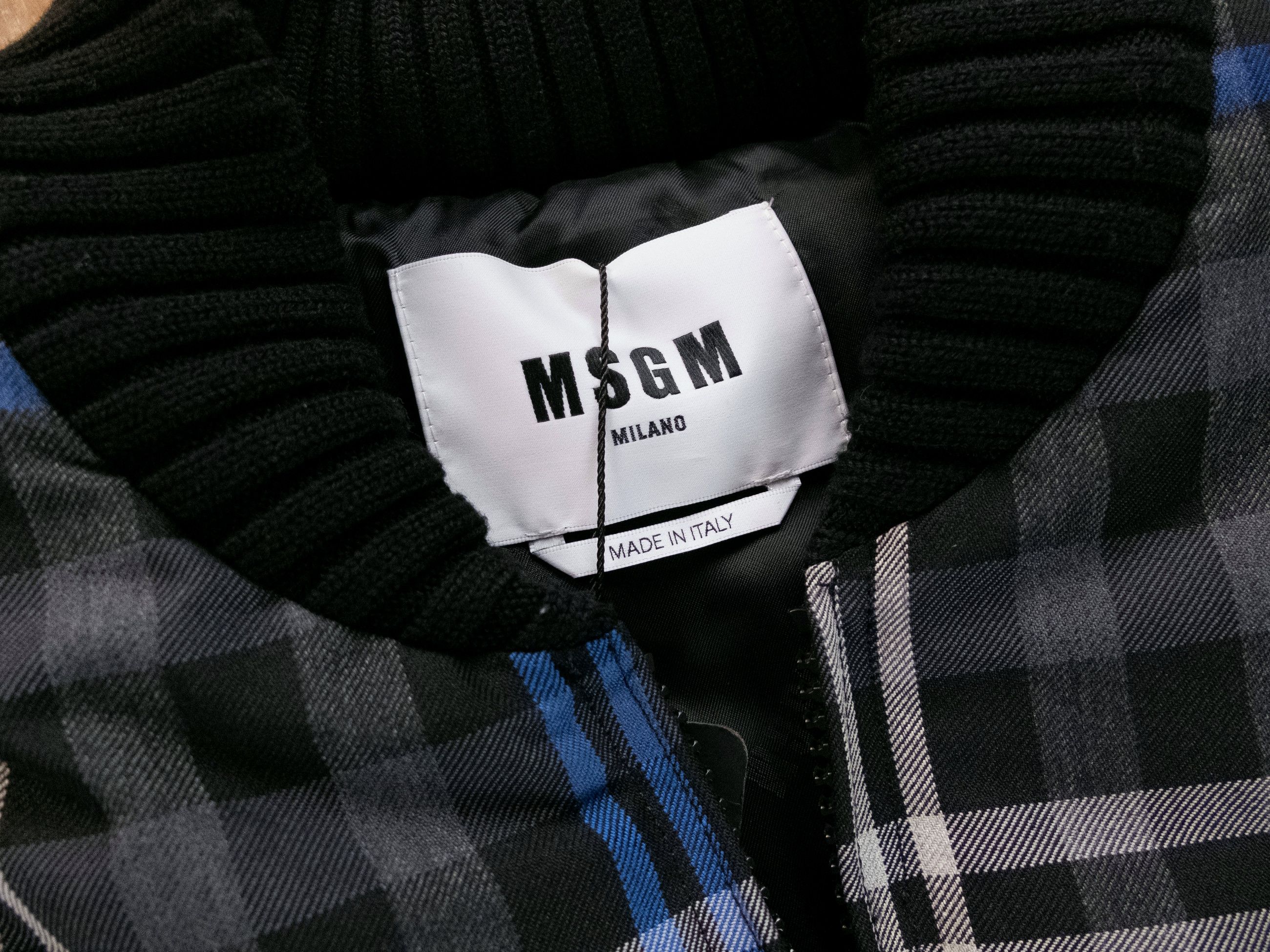 MSGM MSGM Milano gray blue plaid puffer bomber jacket Large Size US L / EU 52-54 / 3 - 7 Thumbnail