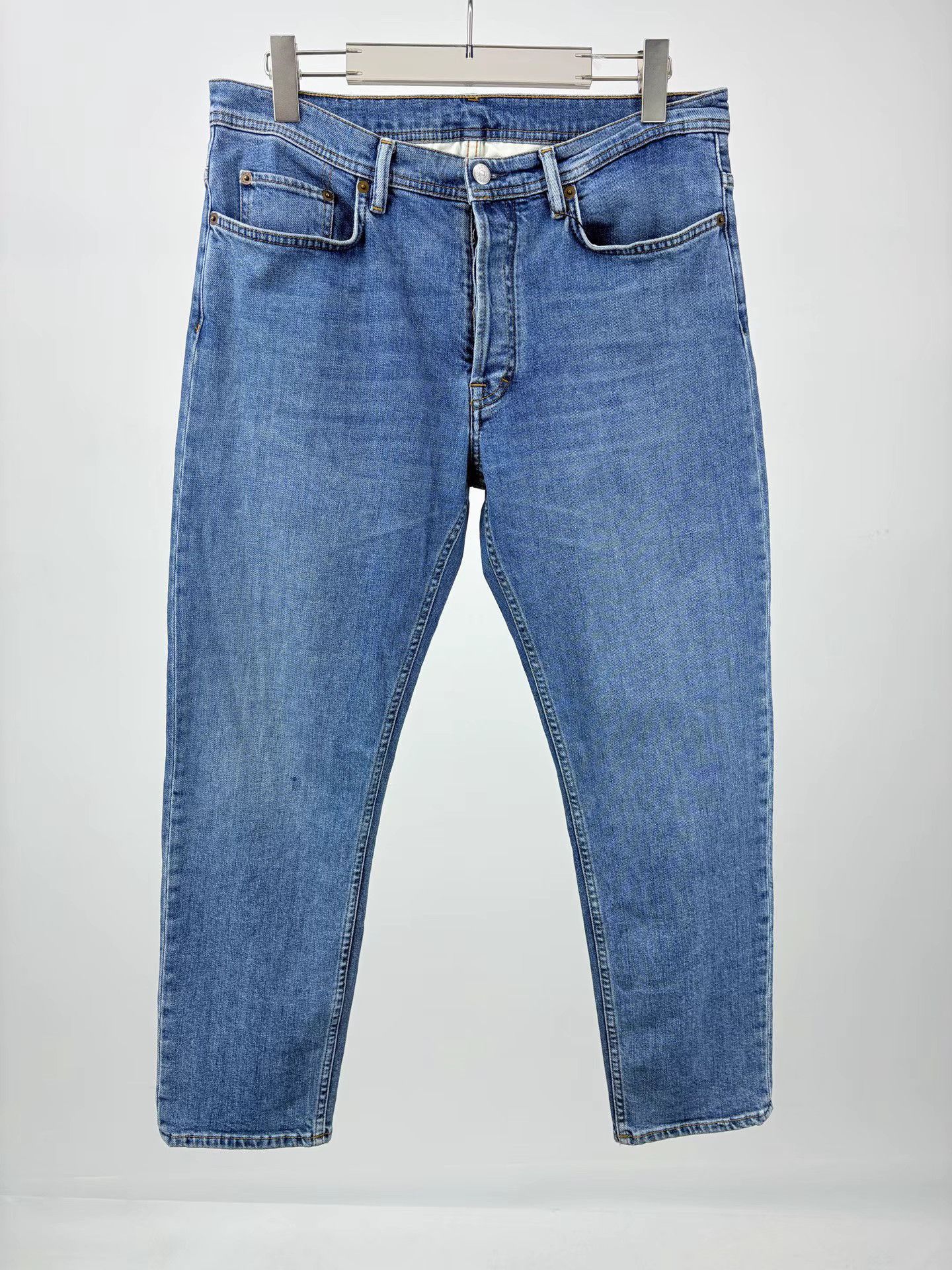 Acne Studios ACNE STUDIOS Leather Patch Jeans Size US 33 - 1 Thumbnail