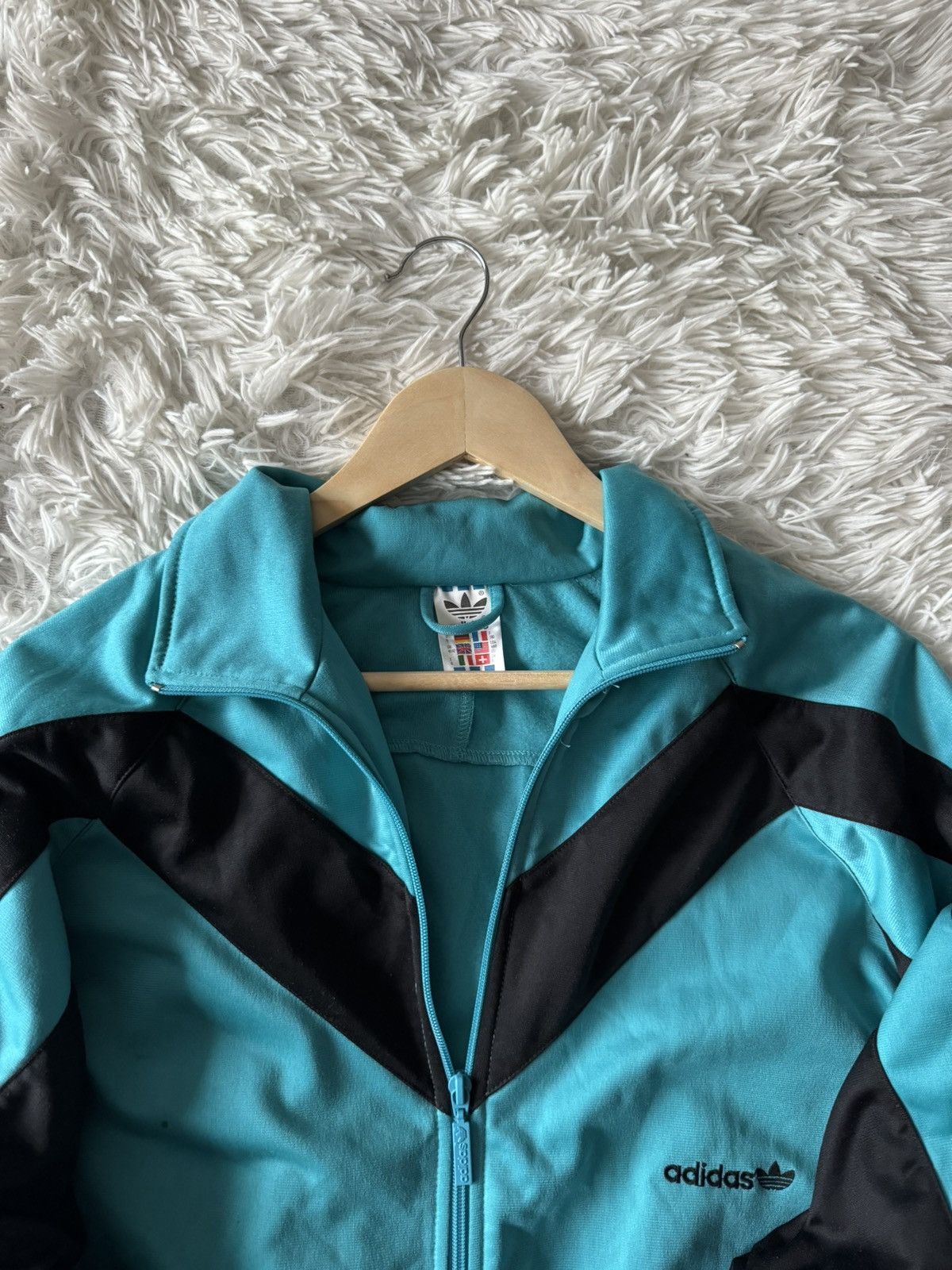 Adidas × Vintage Crazy Adidas Turquoise Vintage Retro 90s Zip Track Suit Size US M / EU 48-50 / 2 - 9 Thumbnail