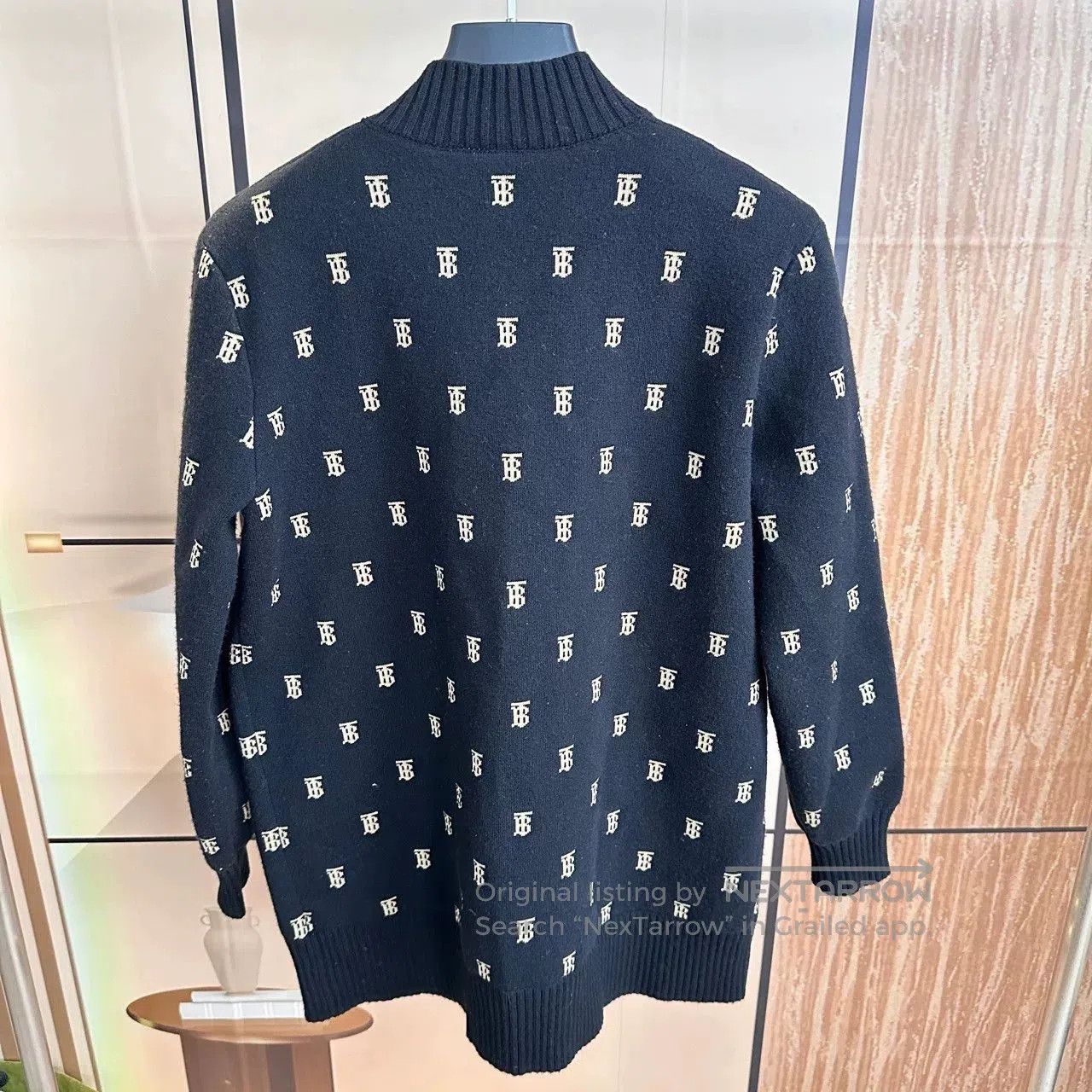 Burberry Burberry Black TB Print Wool Cardigan M. Size US M / EU 48-50 / 2 - 2 Thumbnail