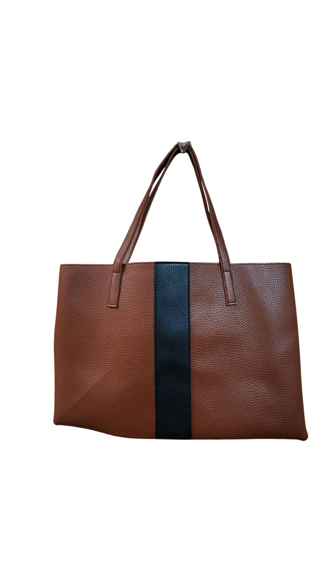 Vince Camuto Vince Camuto Luck Tote in brown and black pebbled vegan leat Size ONE SIZE - 1 Thumbnail