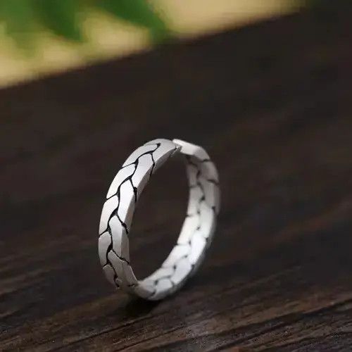 Japanese Brand Sterling Silver S990 knitting adjustable Silver Ring Size ONE SIZE - 4 Thumbnail