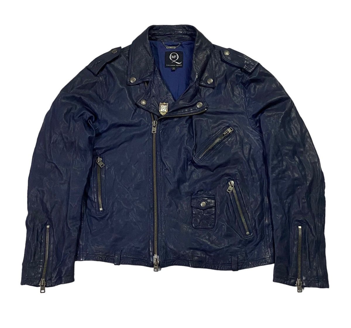 Alexander McQueen Alexander McQueen Double Coller Leather Jacket Size US XL / EU 56 / 4 - 18 Thumbnail
