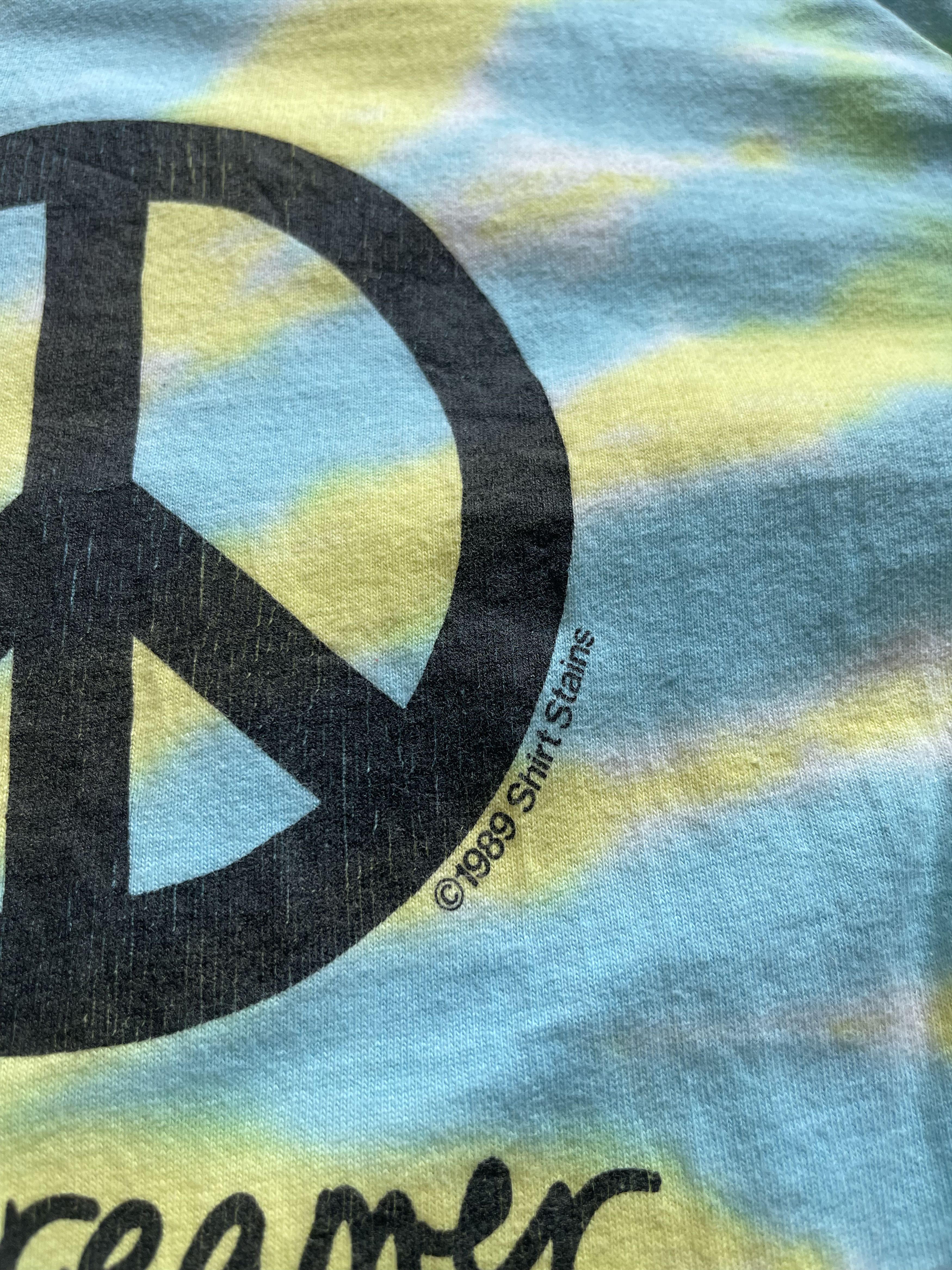 Vintage Vintage 1989 John Lennon "Imagine" Tie-Dye Shirt Size US XL / EU 56 / 4 - 4 Thumbnail