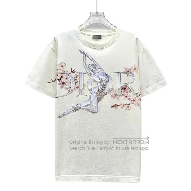 Dior Dior White floral print cotton round-neck short-sleeved T- Size US L / EU 52-54 / 3 - 1 Thumbnail