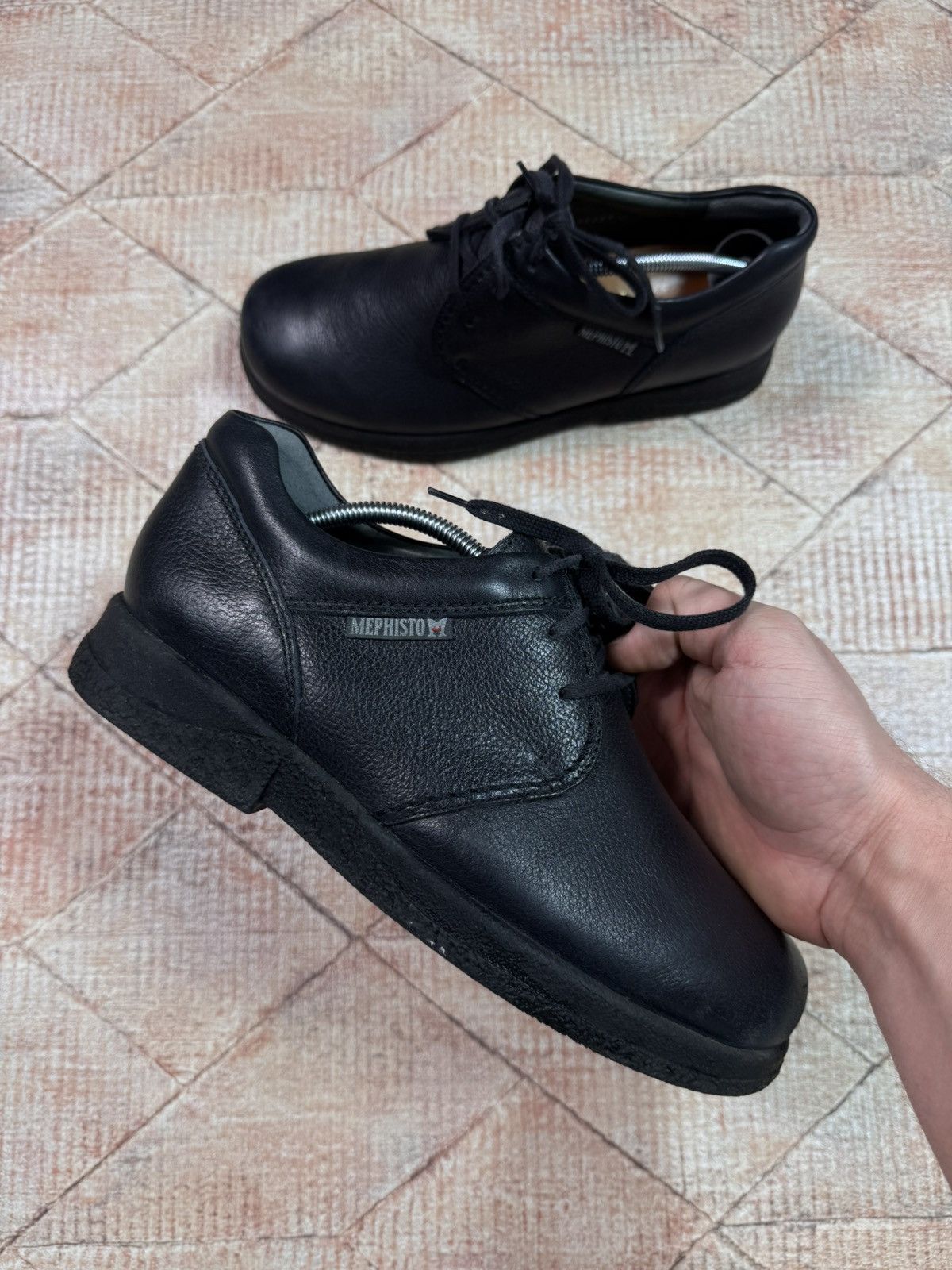 Genuine Leather × Mephisto Mephisto Leather Derby Black Shoes High Quality Casual Hype Size US 7 / EU 40 - 1 Thumbnail