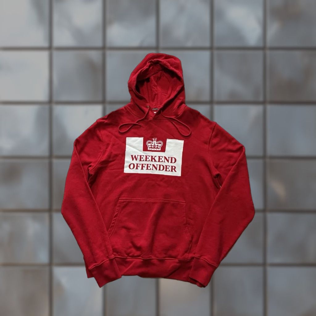 Weekend Offender VINTAGE Weekend Offender HM Service Crown Graphic Admit Nothing Red Pullover Hoodie M Mens Size US M / EU 48-50 / 2 - 1 Thumbnail